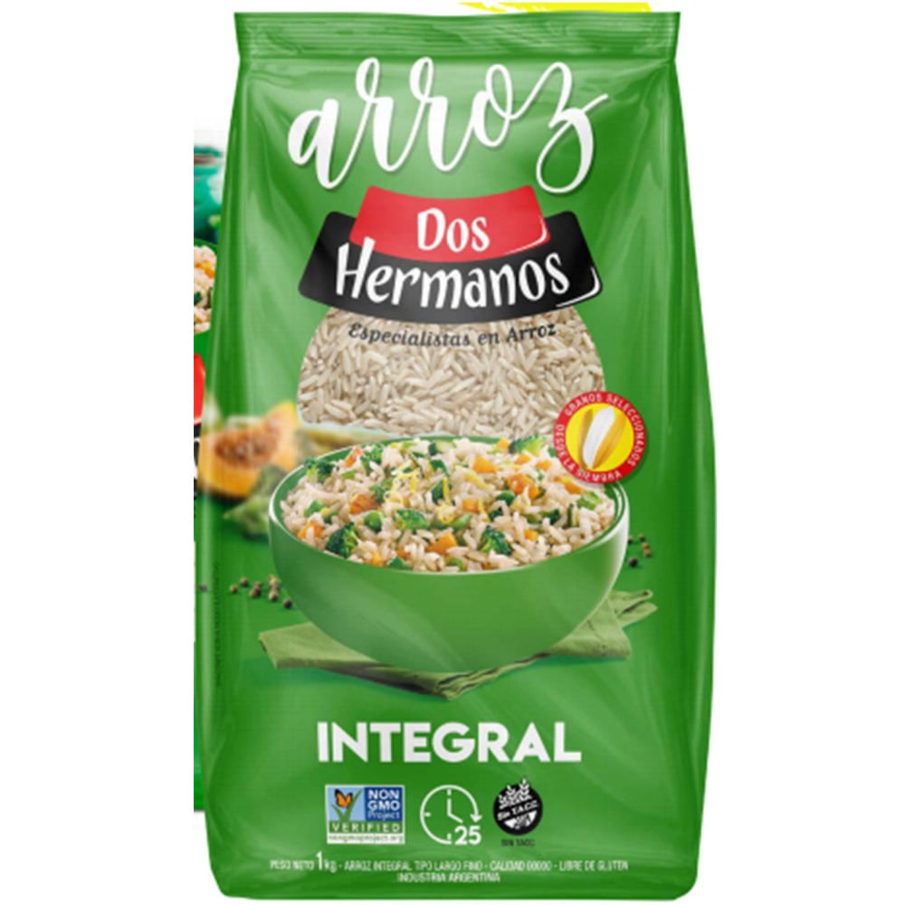 Arroz integral non gmo Dos Hermanos 1 kg.