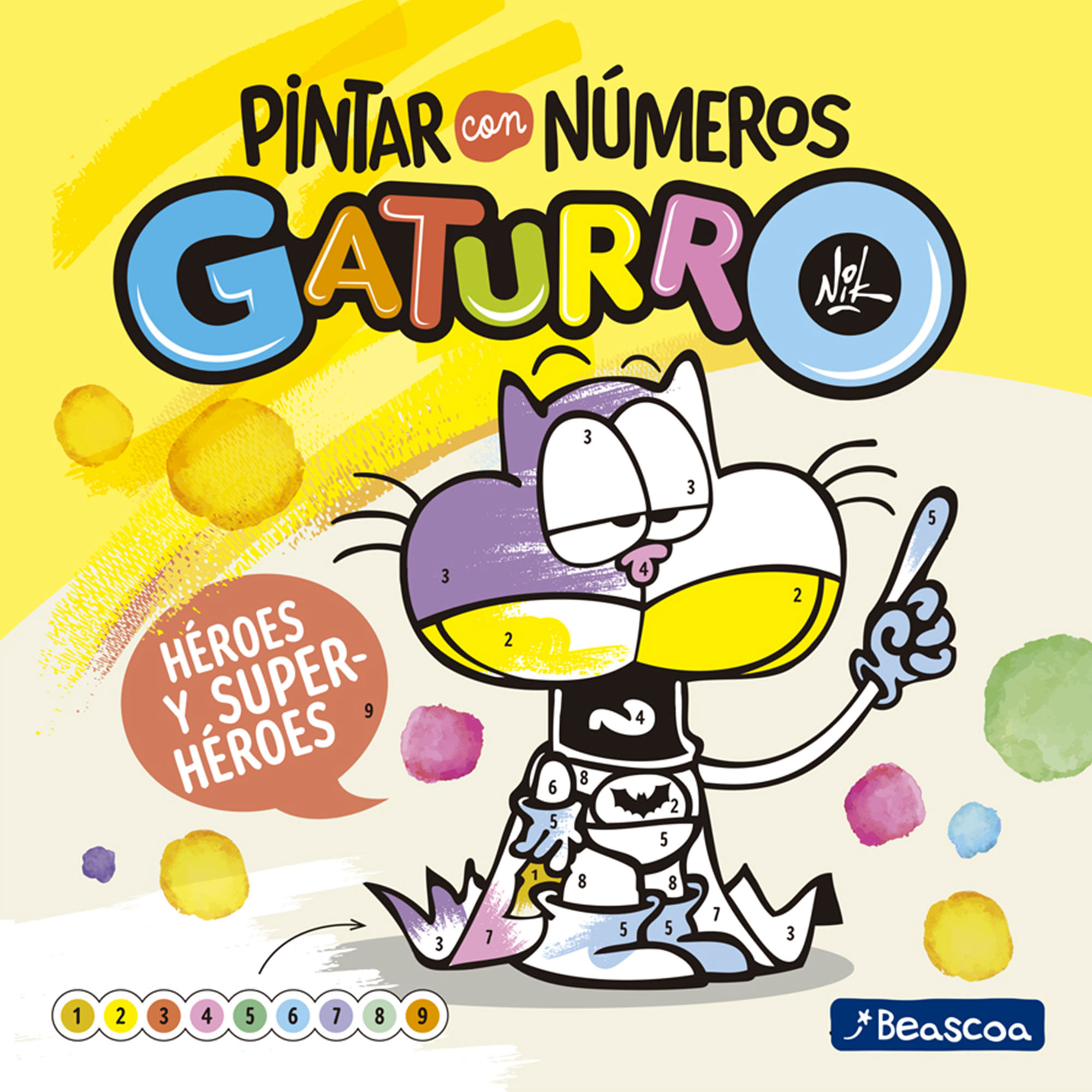 Libro Pintar Con Números Gaturro. Heroes Y Supuperhéroes