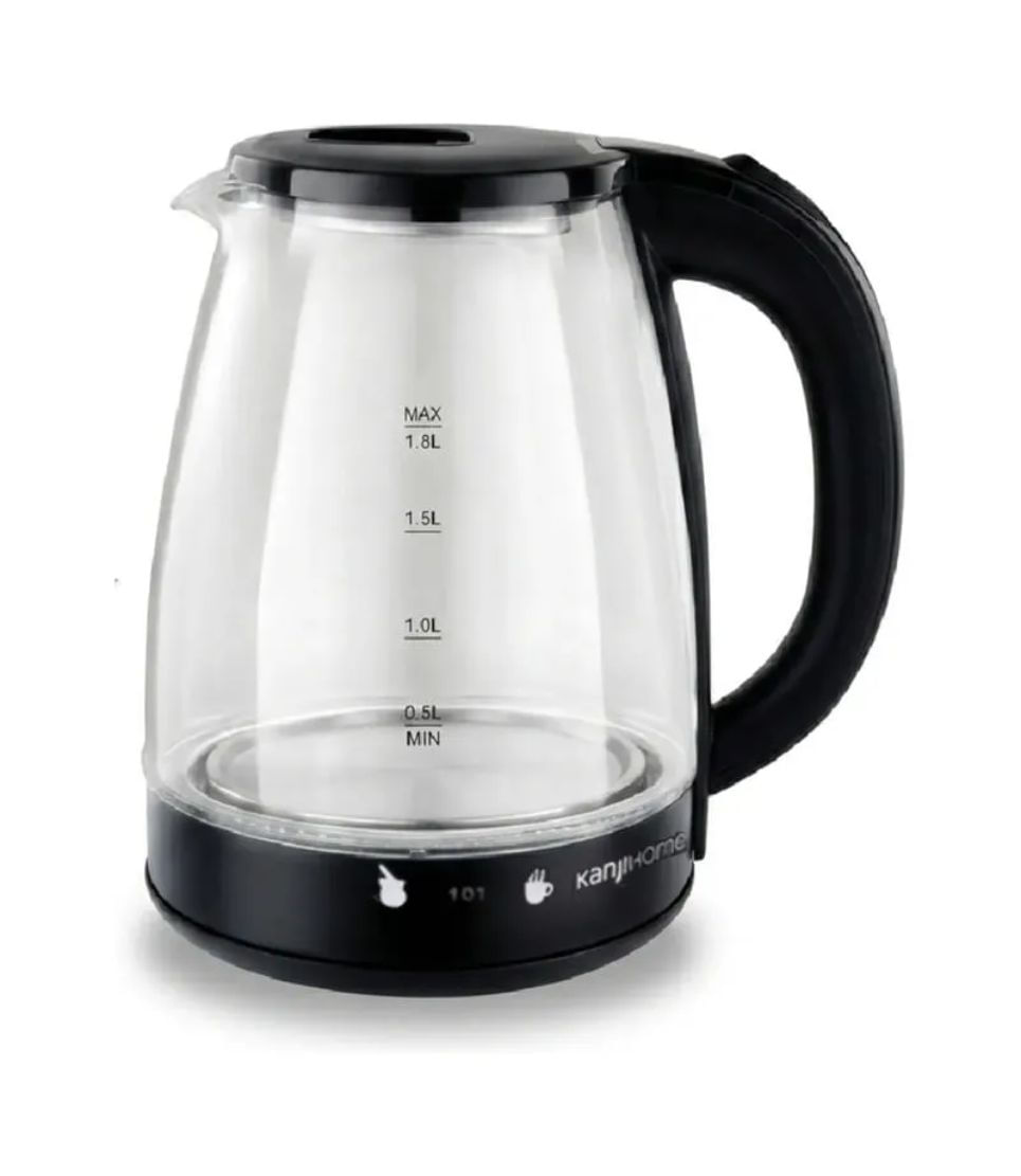 Pava Eléctrica Kanji 1.8L Vidrio Corte Mate 1800W