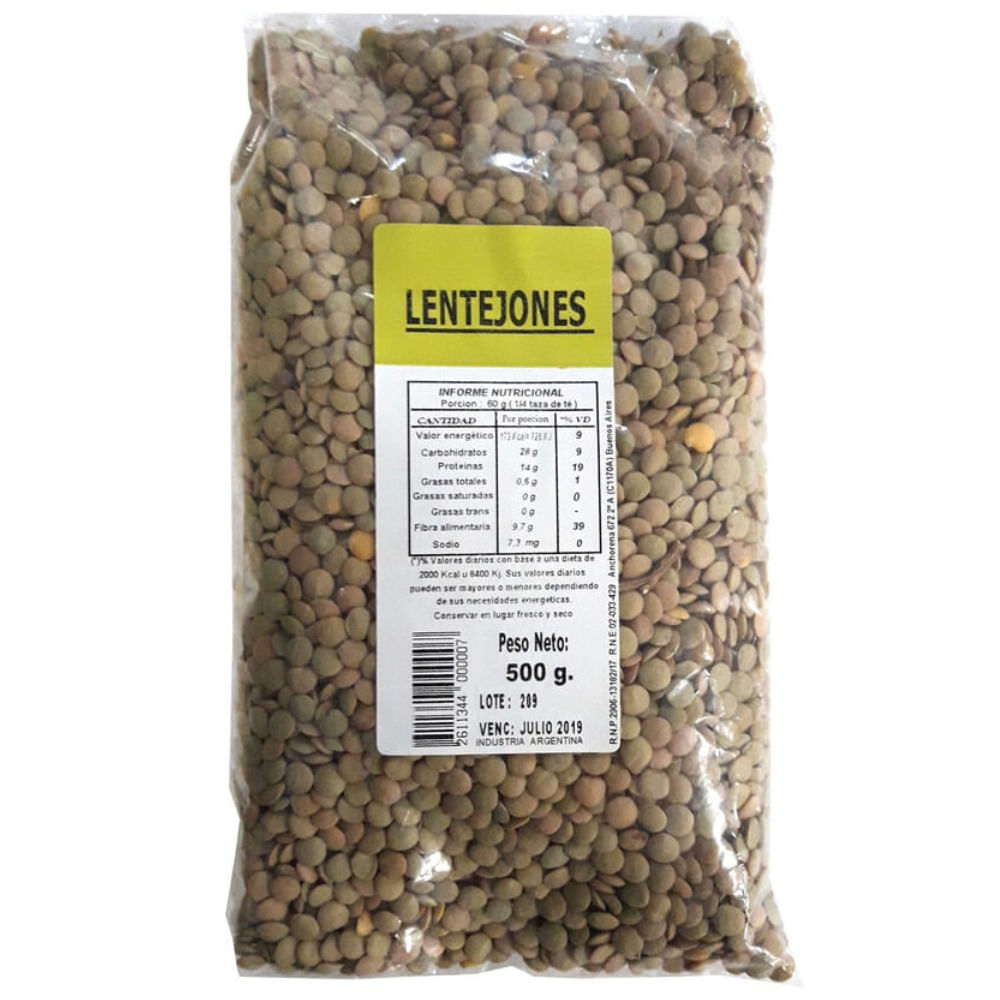 Lentejones secos 500 g.