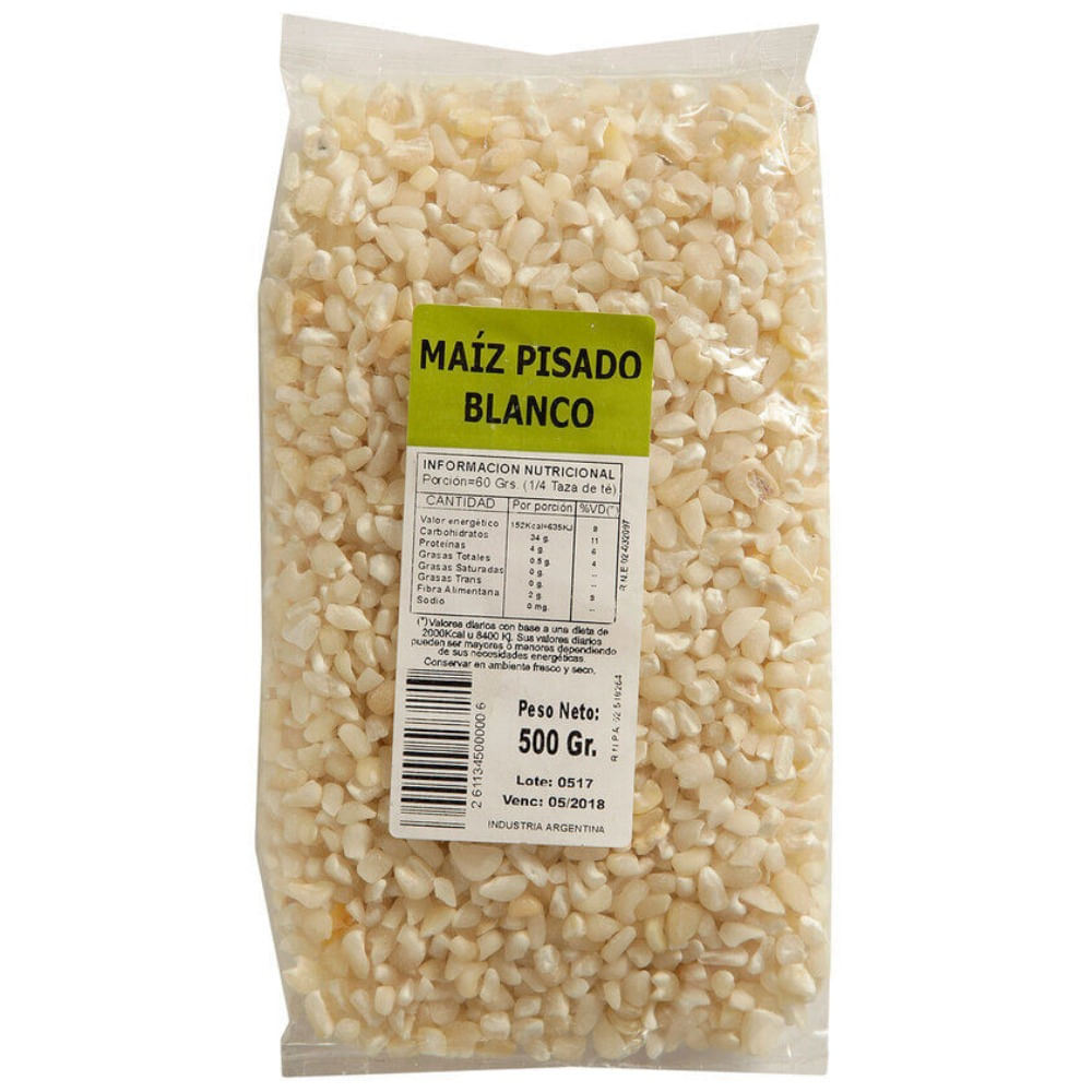 Maíz pisado blanco 500 g.