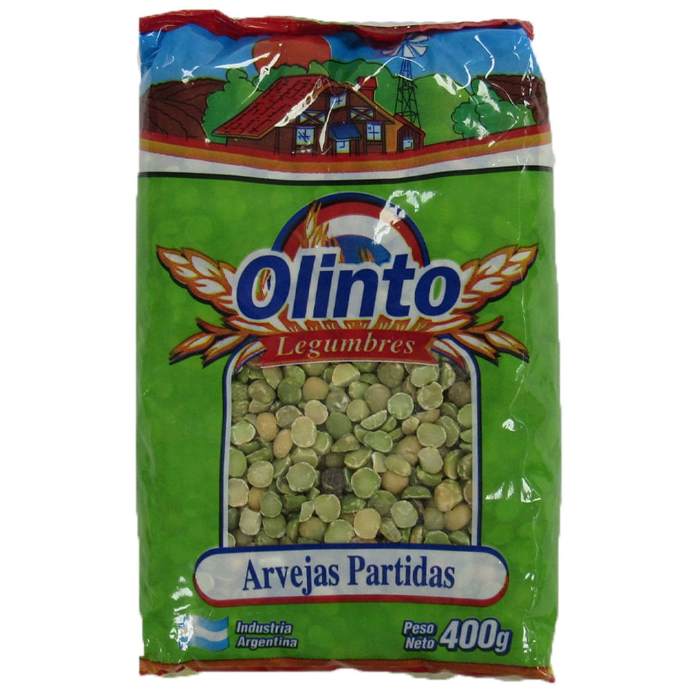 Arvejas partidas Olinto bolsa 400 g.