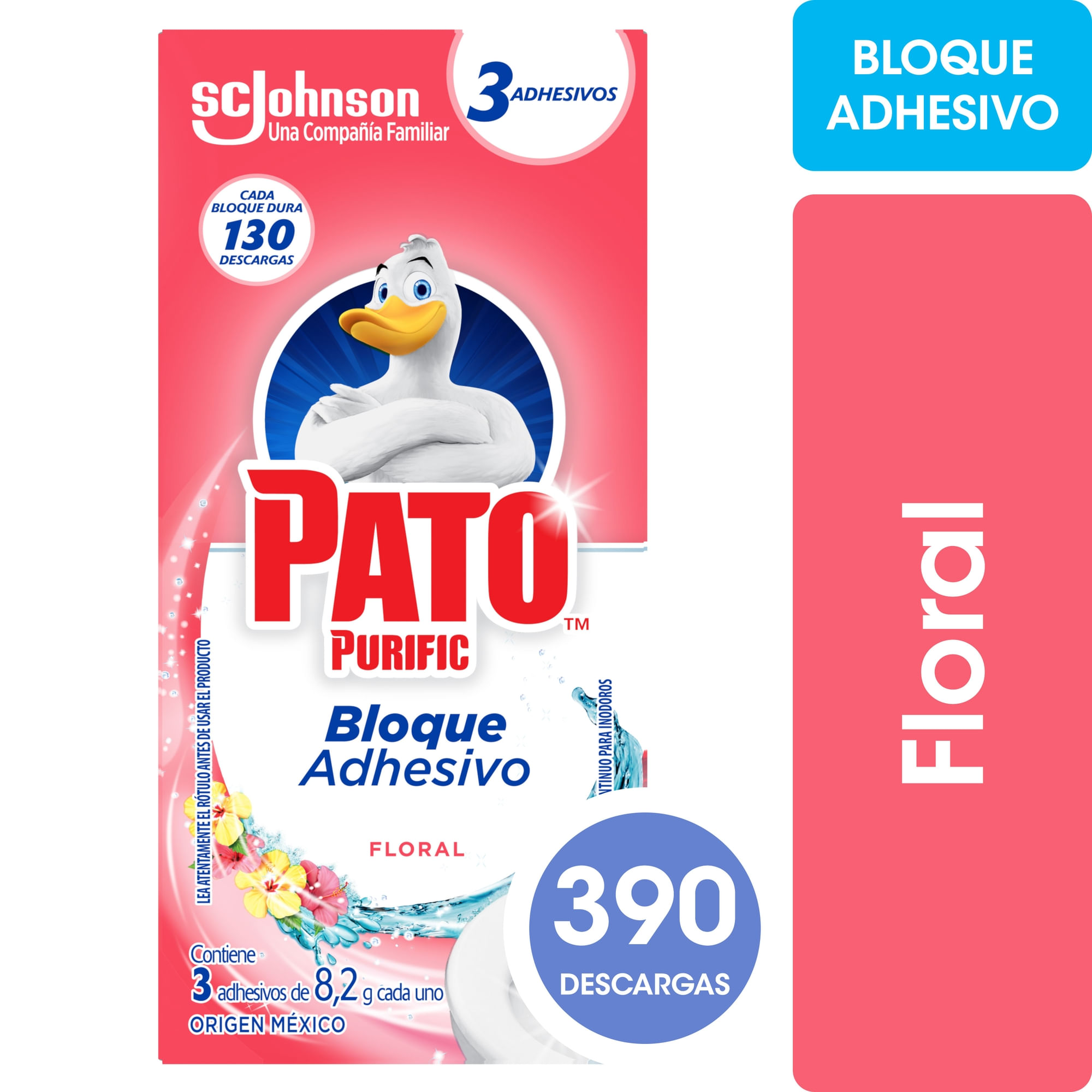 Limpiador Inodoro Adhesivo Pato Floral Perfection Pack x3 24.6 grs