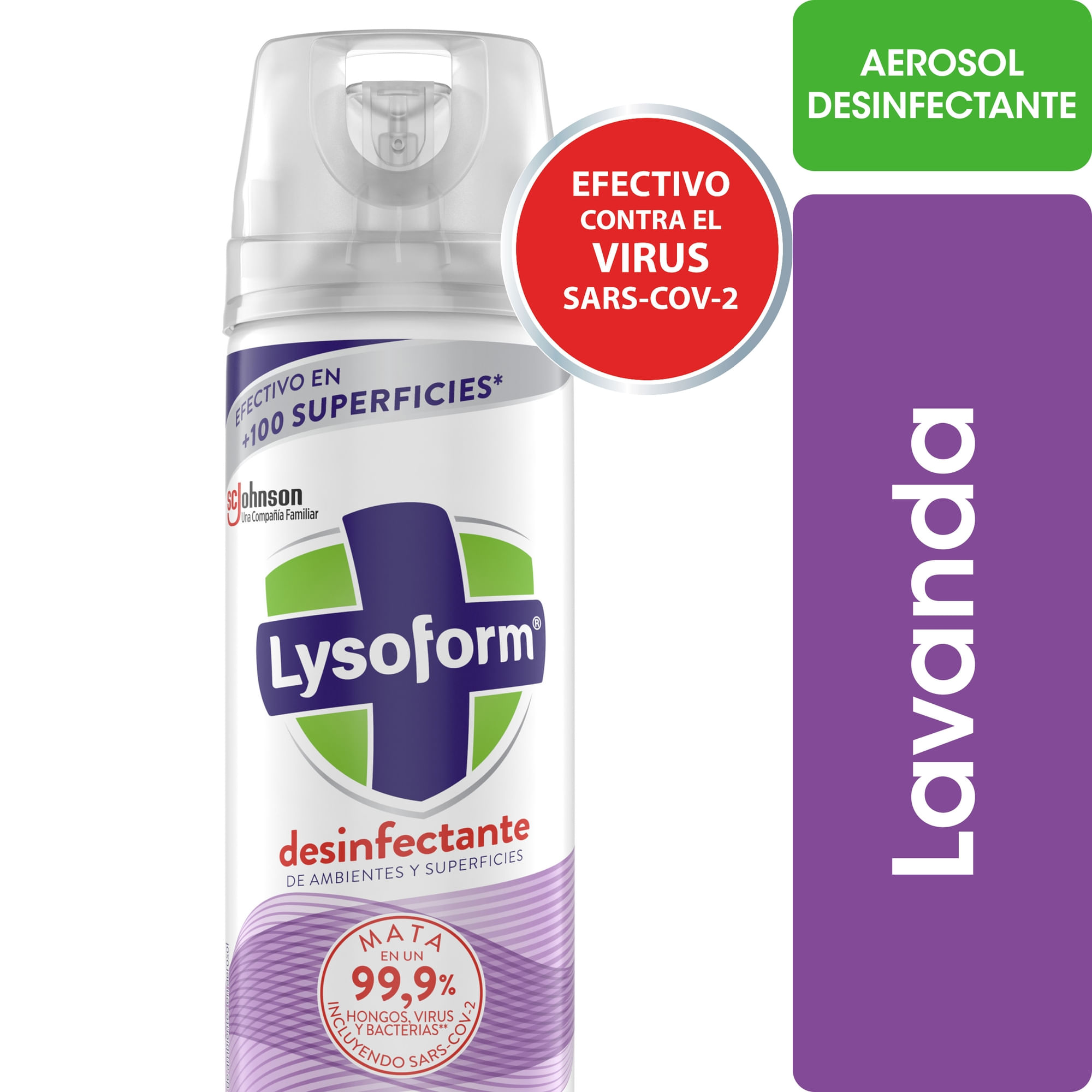 Desinfectante elimina olores Lysoform lavanda aerosol 285 ml