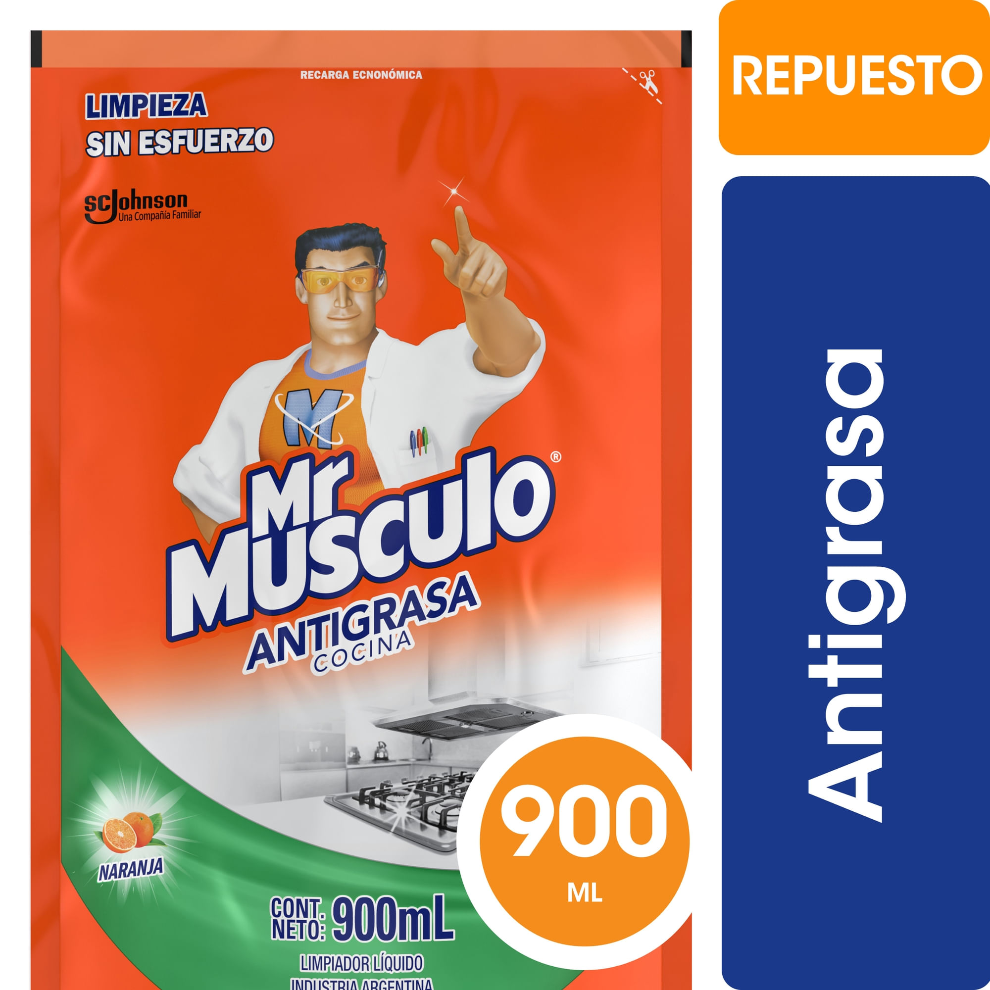 Limpiador de cocina Mr. Músculo antigrasa 900 cc.