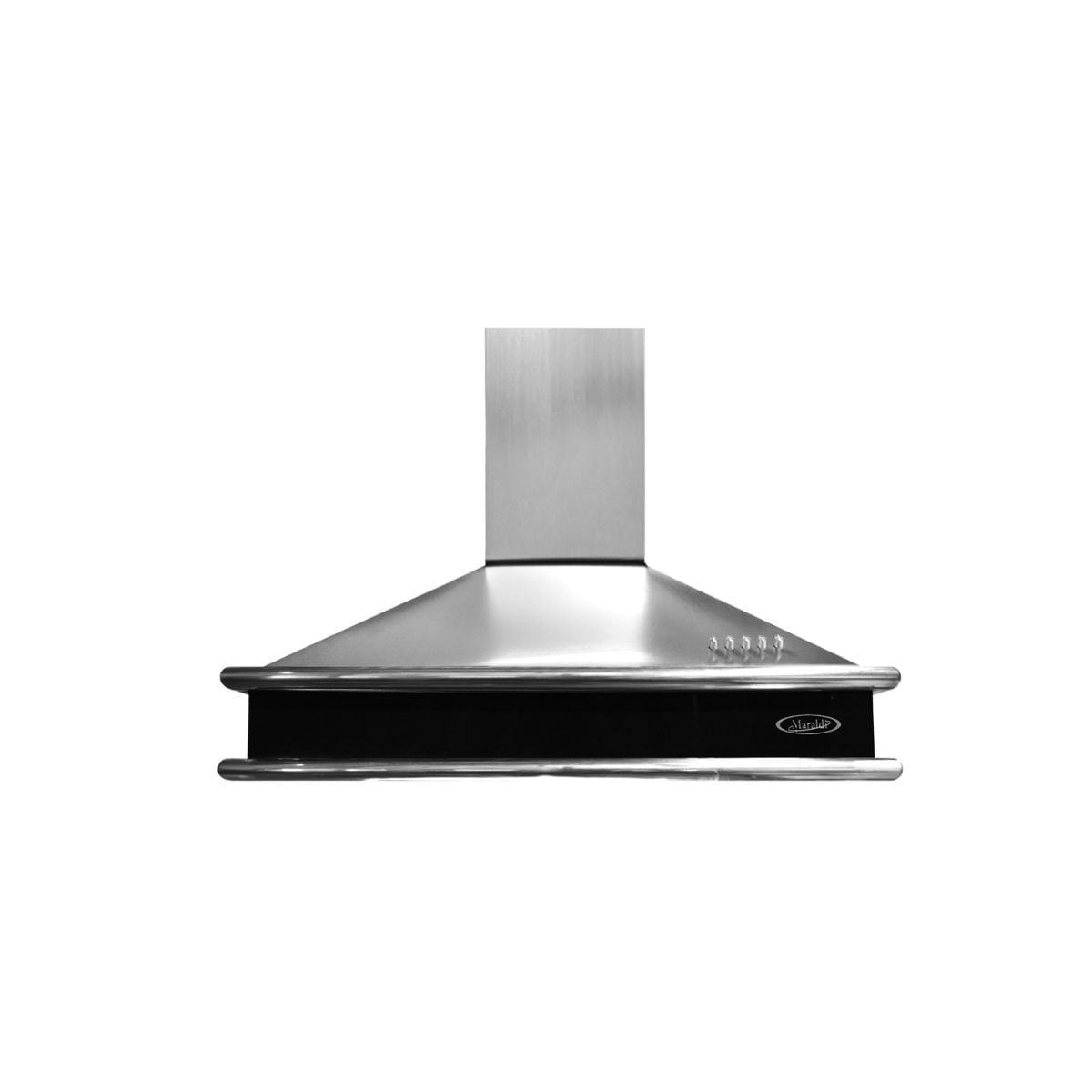 Campana Maraldi Dc Cristal 60 Cm Acero Negro Con Luz