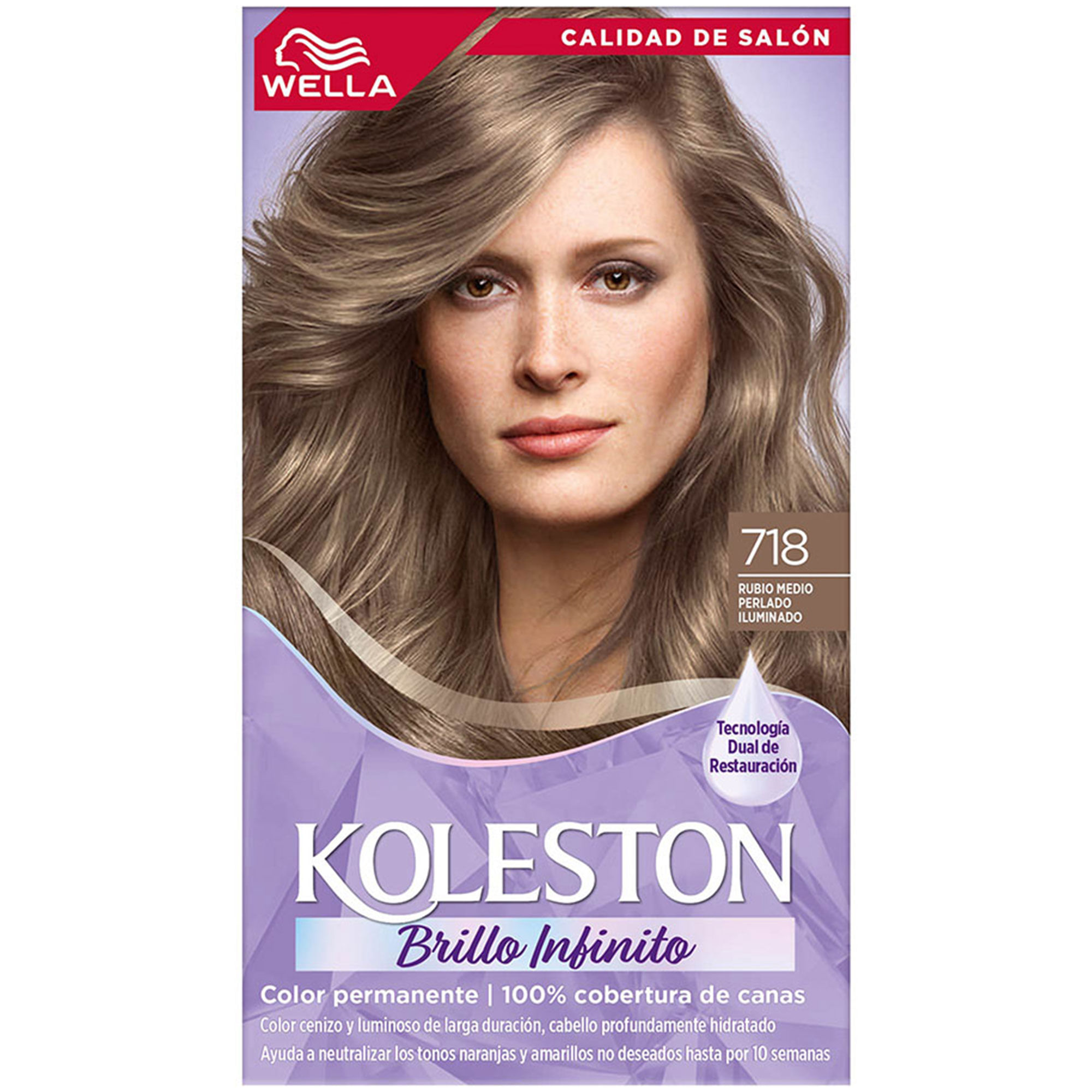 Color permanente Koleston kit N° 718 rubio medio perlado 1 uni
