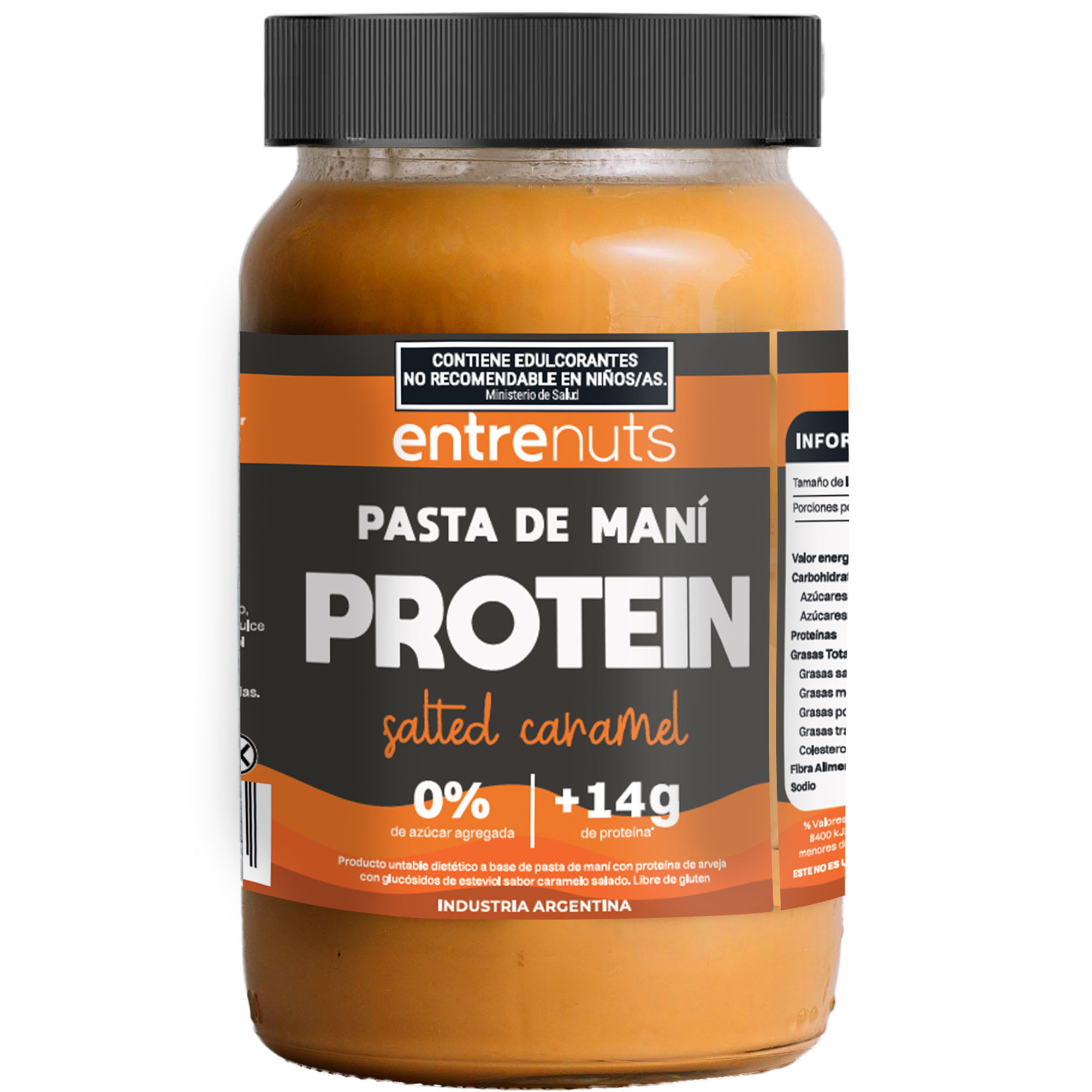 Pasta de maní Protein Entrenuts Salted Caramel 370 grs