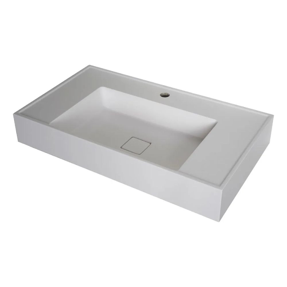 Bacha Mesada Colgante Sansei Mizu Simil Corian 80 X 45cm Blanco Mate SZBB1A8045RCBPI