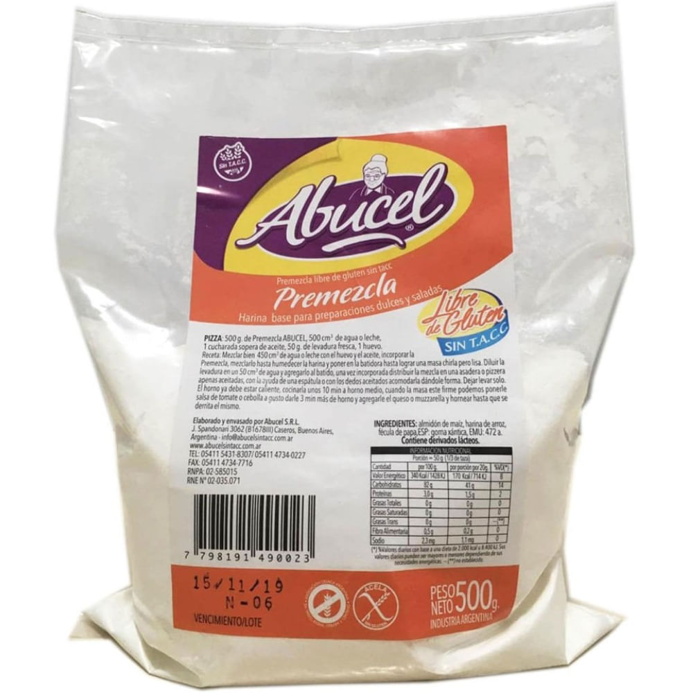 Premezcla sin tacc Abucel en bolsa 500 g.