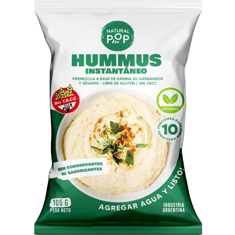 Premezcla Natural Pop sin tacc hummus natural 105 g.