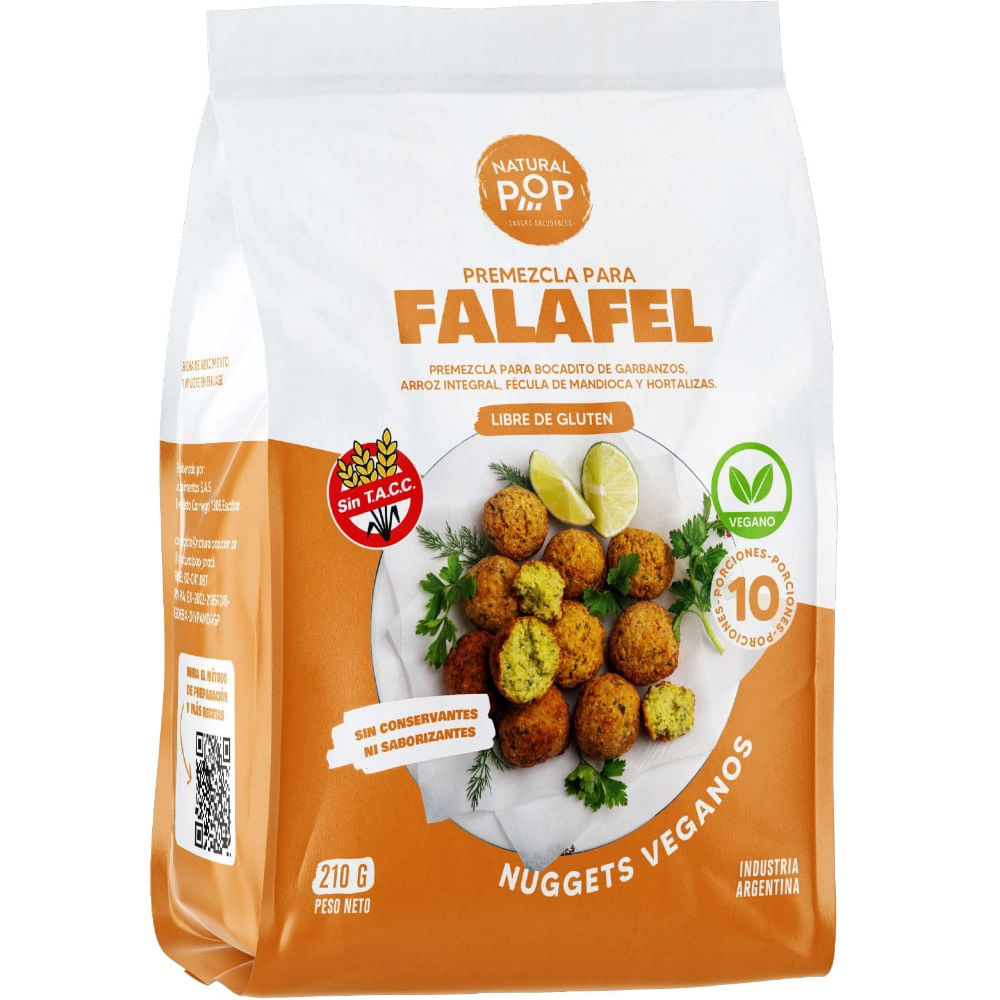 Premezcla Natural Pop sin tacc falafel natural 210 cc.