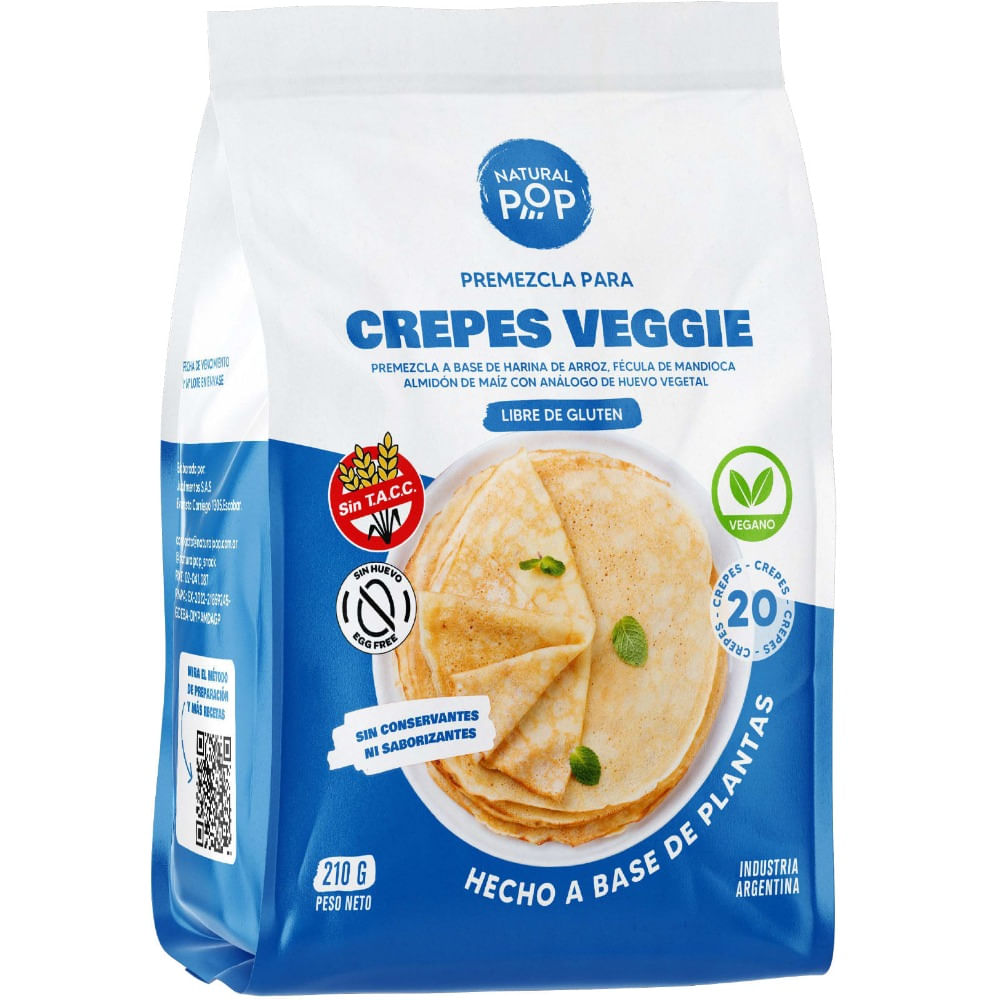 Premezcla Natural pop sin tacc crepes vegetal 210 cc.