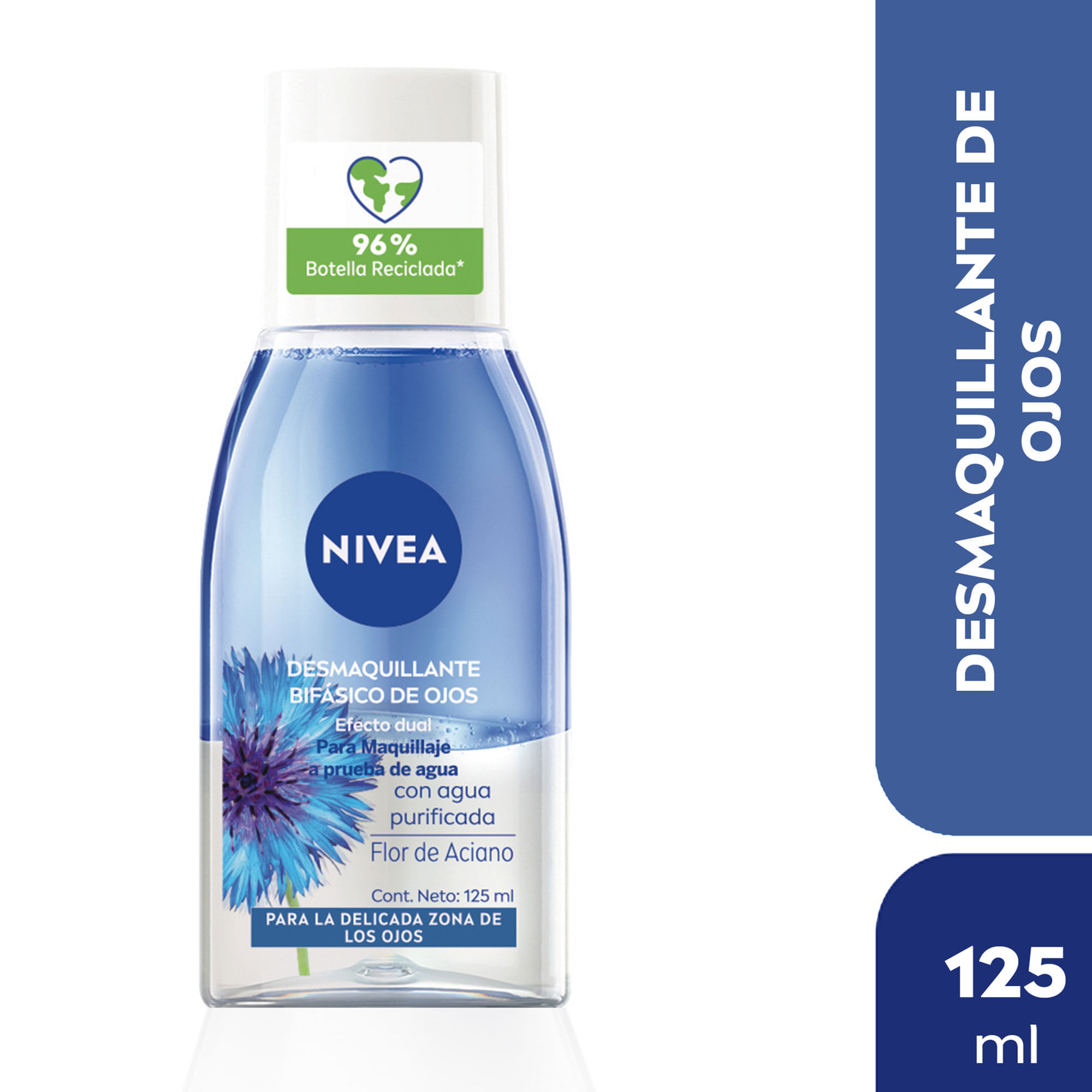 Desmaquillante Bifásico De Ojos Nivea Efecto Dual Para Piel Sensible 125 Ml
