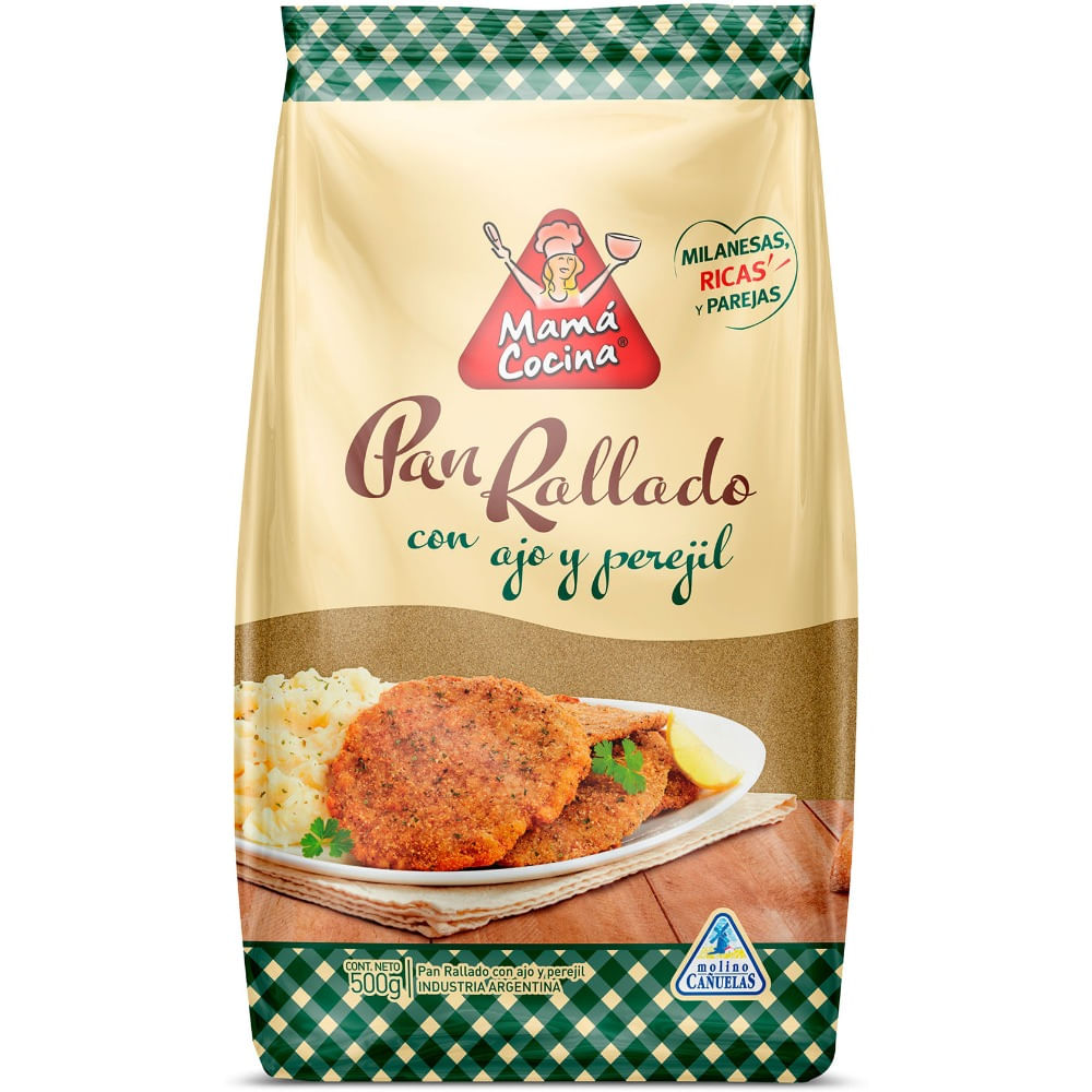 Pan rallado Mamá cocina con ajo y perejil 500 g.