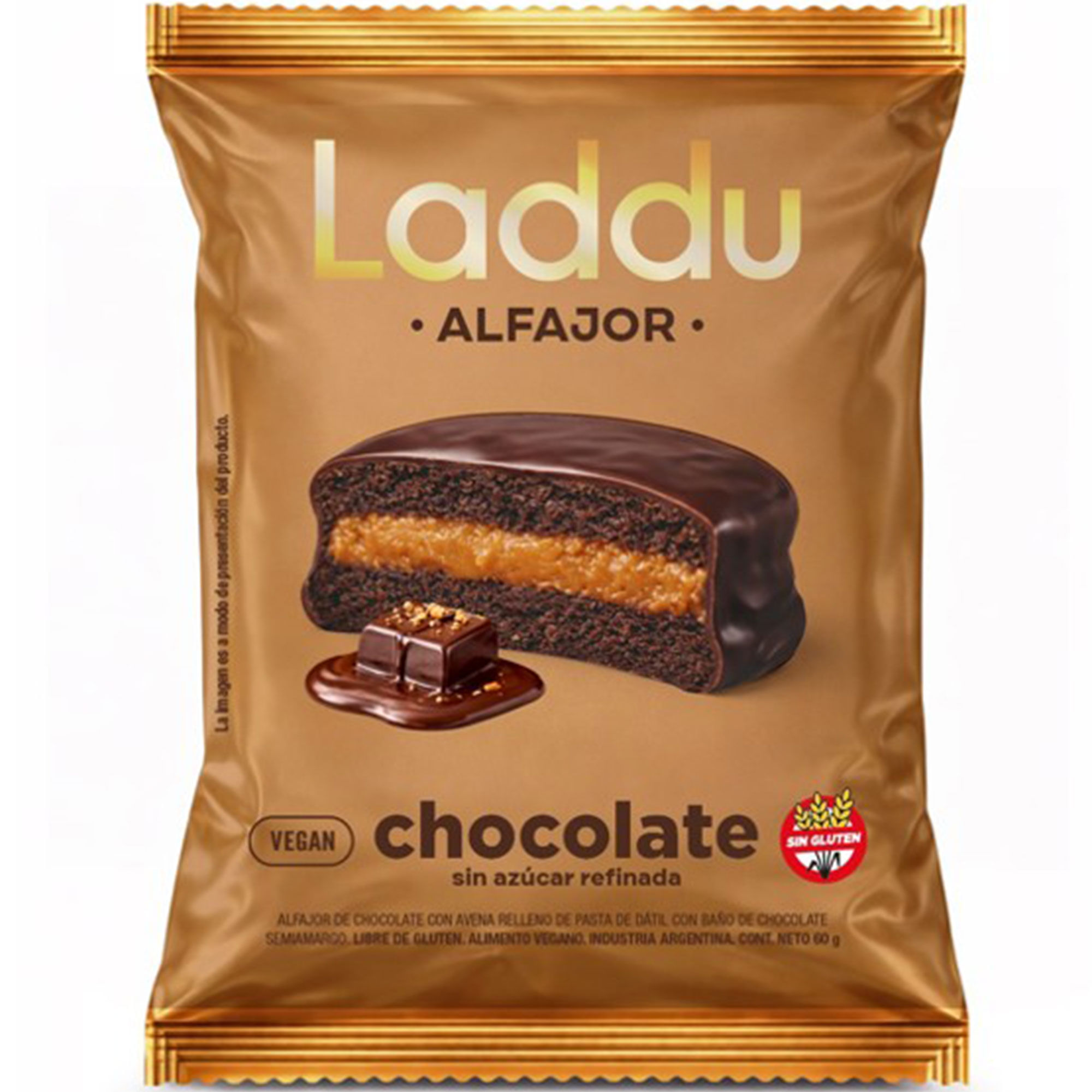 Alfajor vegano de chocolate Laddubar 60 grs