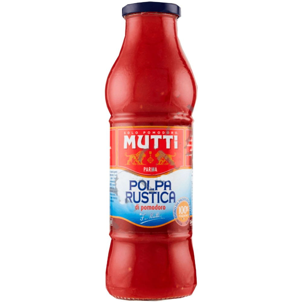 Tomate cubeteado Mutti en botella 690 g.