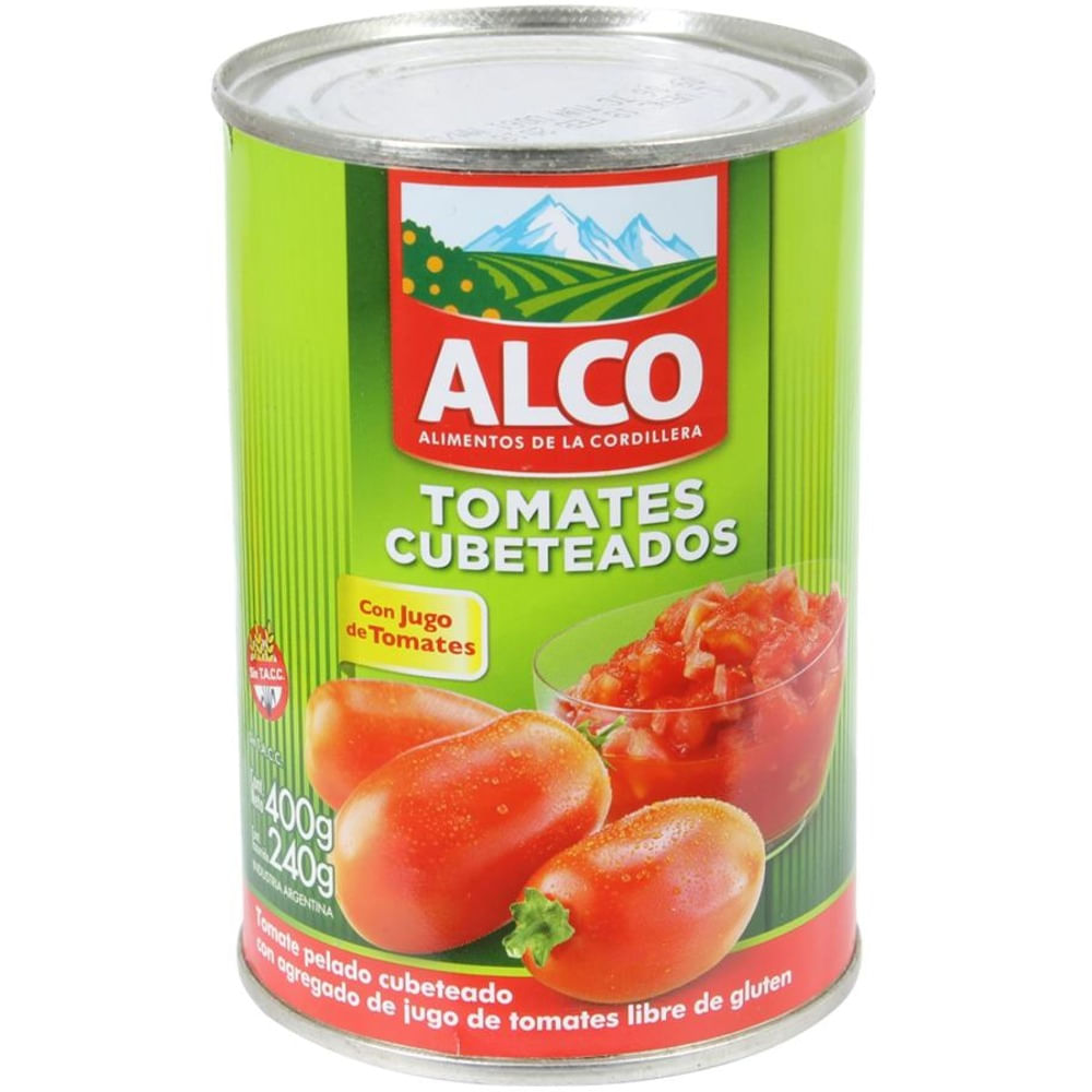 Tomate perita Alco cubeteado 400 g