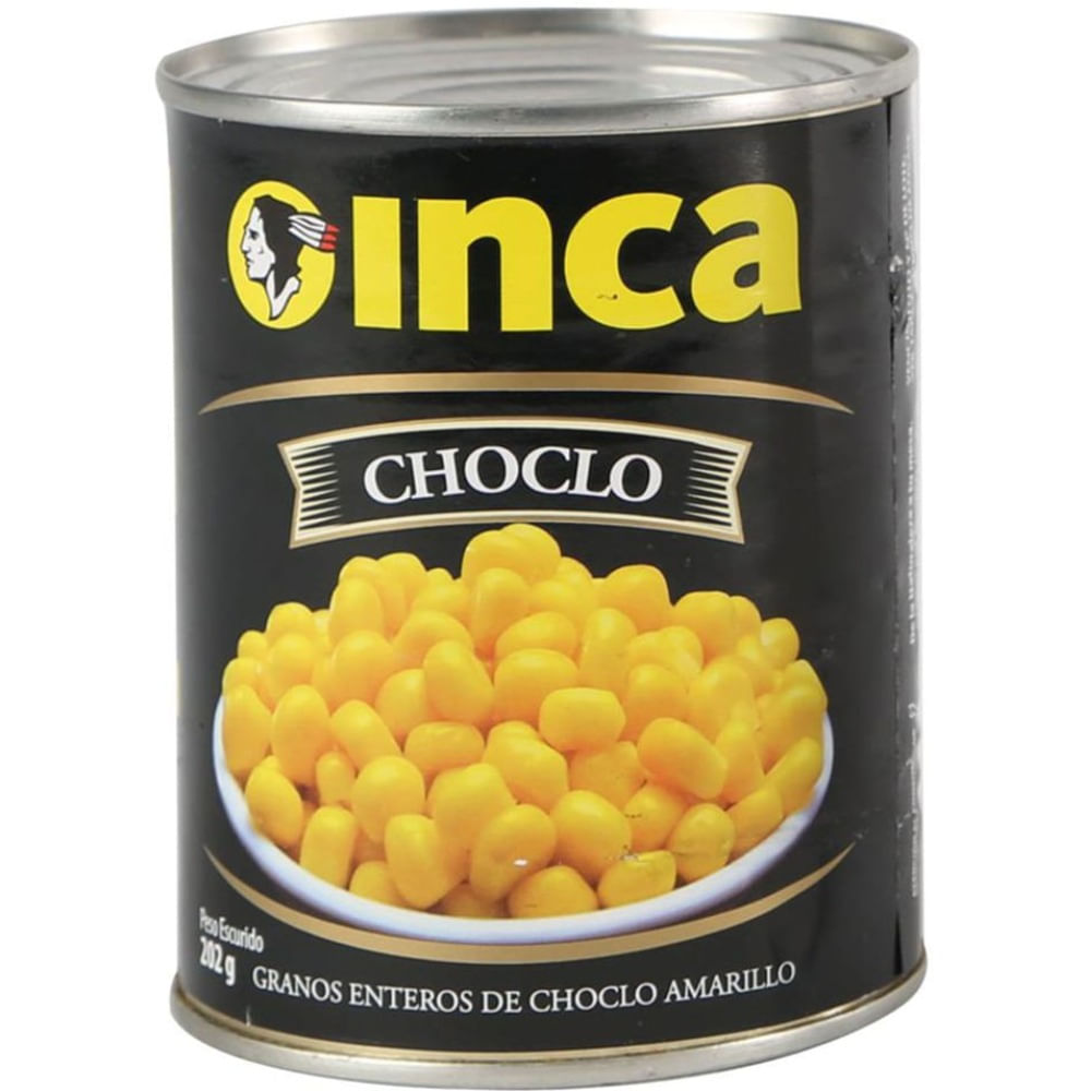 Choclo en granos amarillo Inca en lata 350 g.