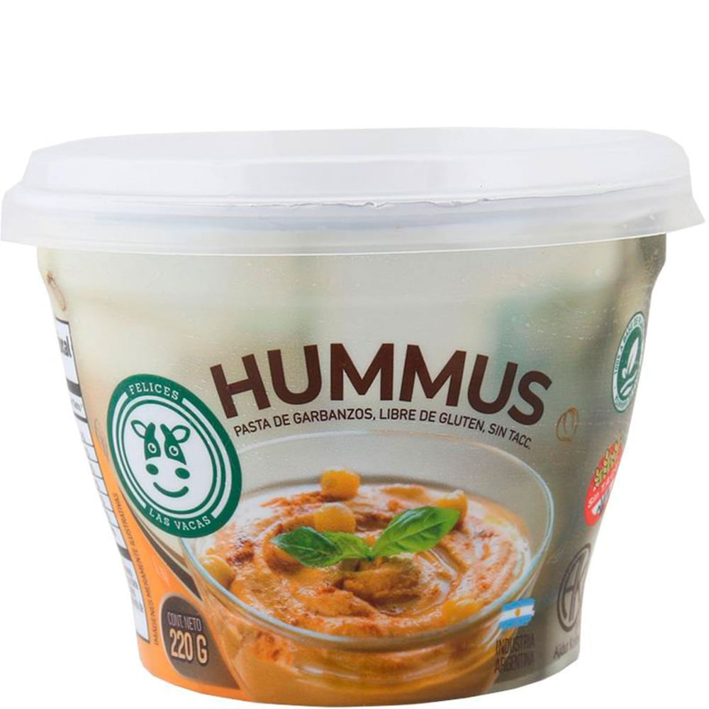 Hummus vegano Felices Las Vacas 230 g.