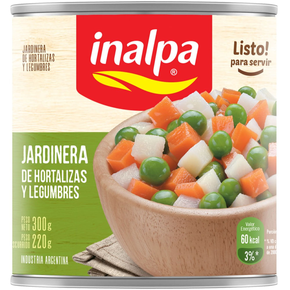 Jardinera Inalpa hortalizas y legumbres lata 300 g.