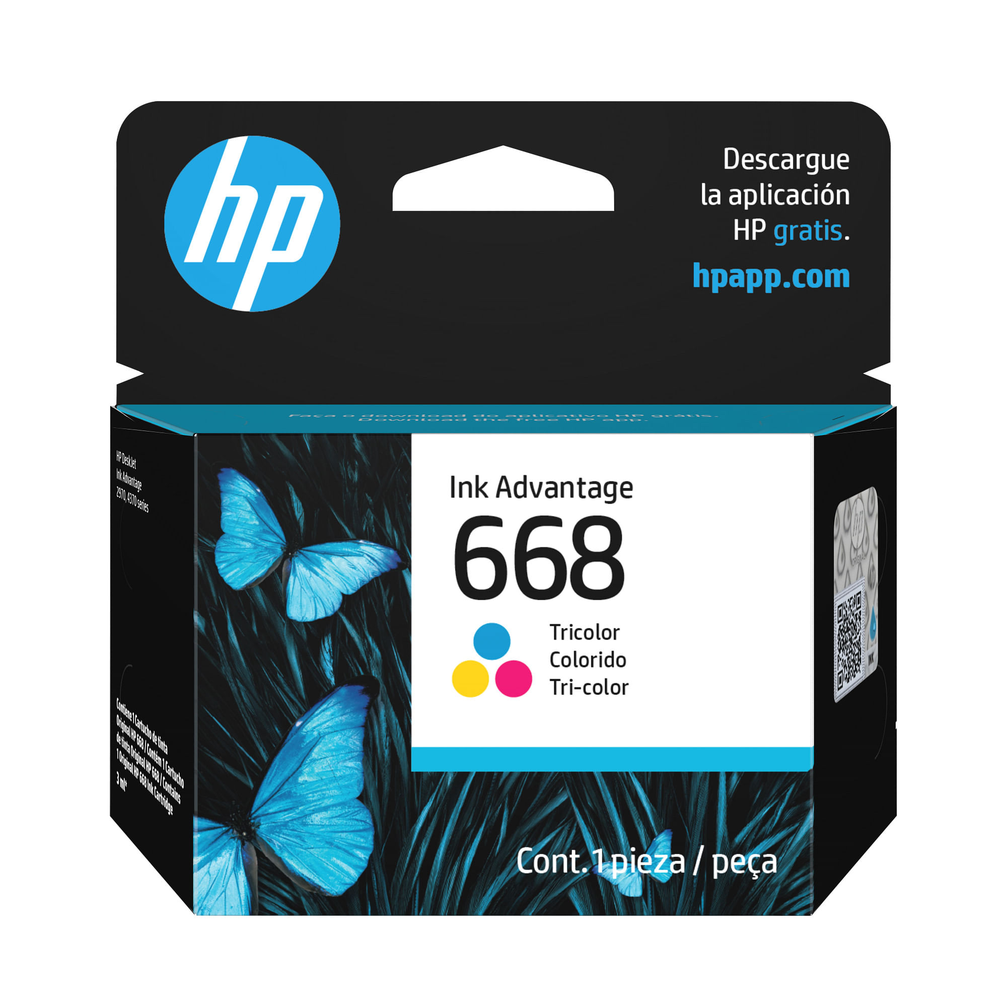 Cartucho HP 668 tri color 7fp36vl 7fp37vl
