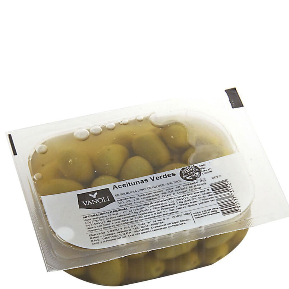 Aceitunas verdes Vanoli 160 g.