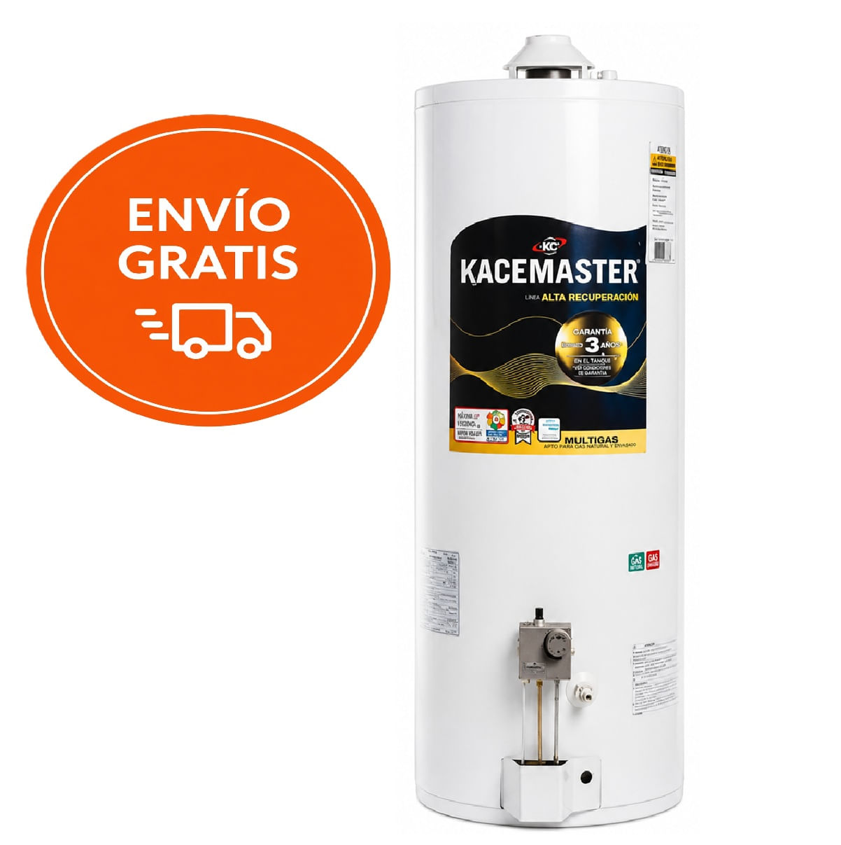 Termotanque A Gas Kacemaster 110 L – ConexióN Superior - Envio Gratis