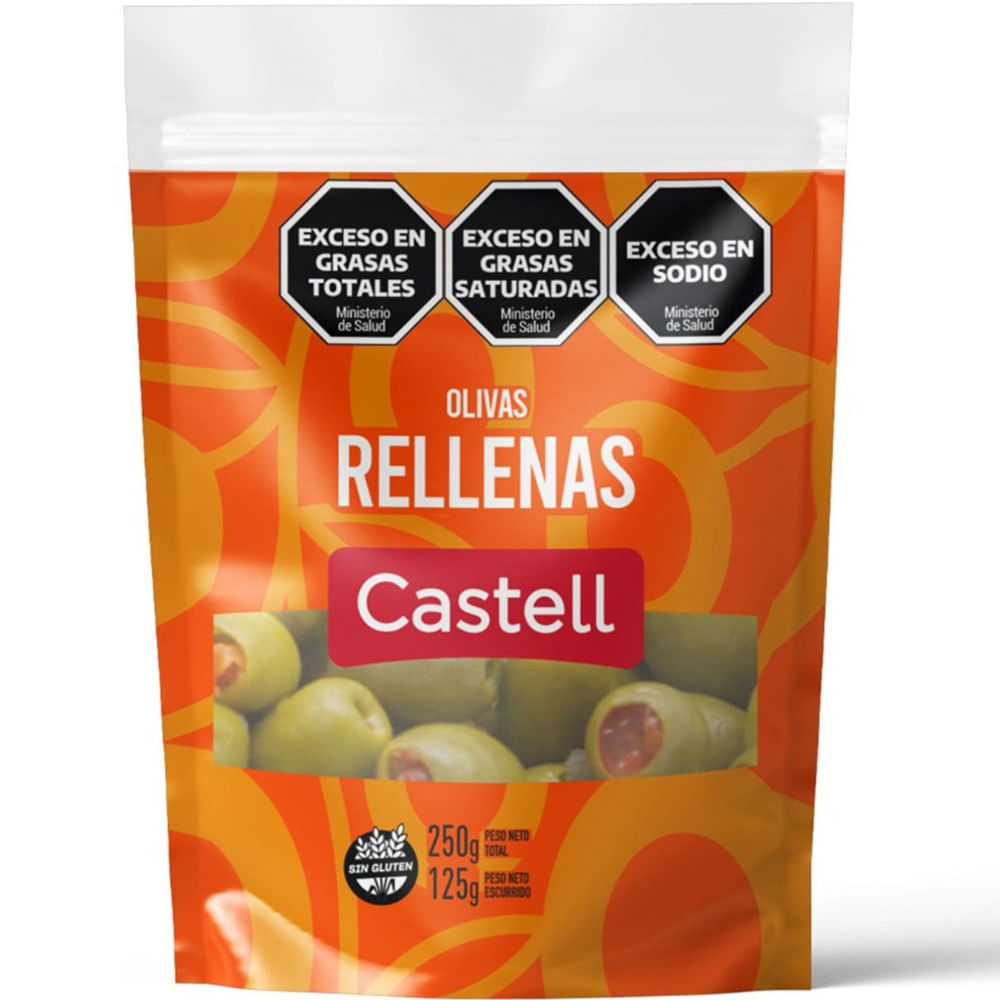 Aceitunas verdes rellenas Castell dp 125 grs