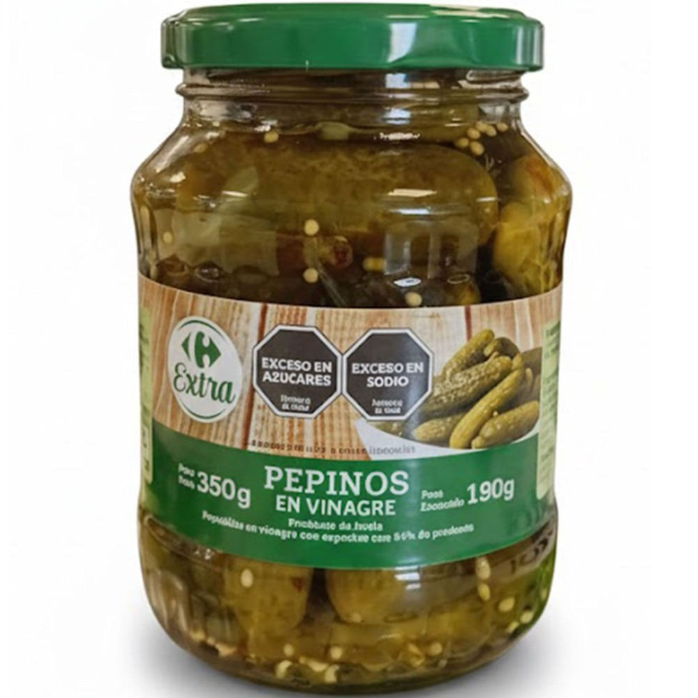 Pepinillos en vinagre Carrefour Extra 350 grs