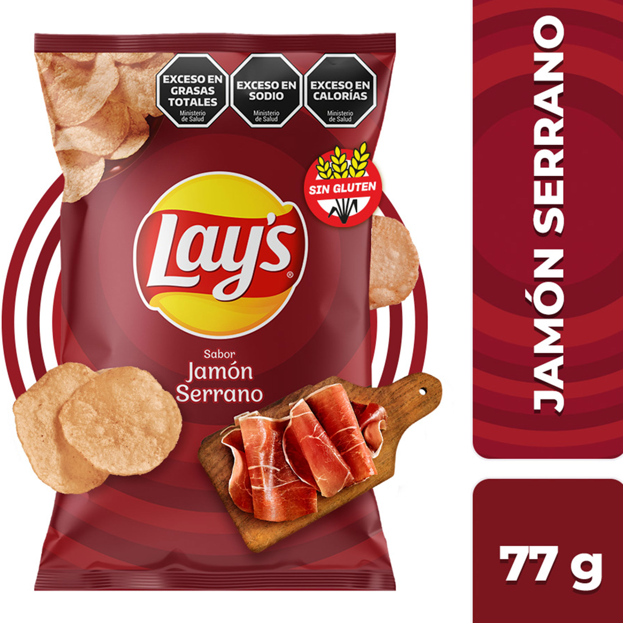Papas Fritas Sabor A Jamón Serrano Lays 77 G