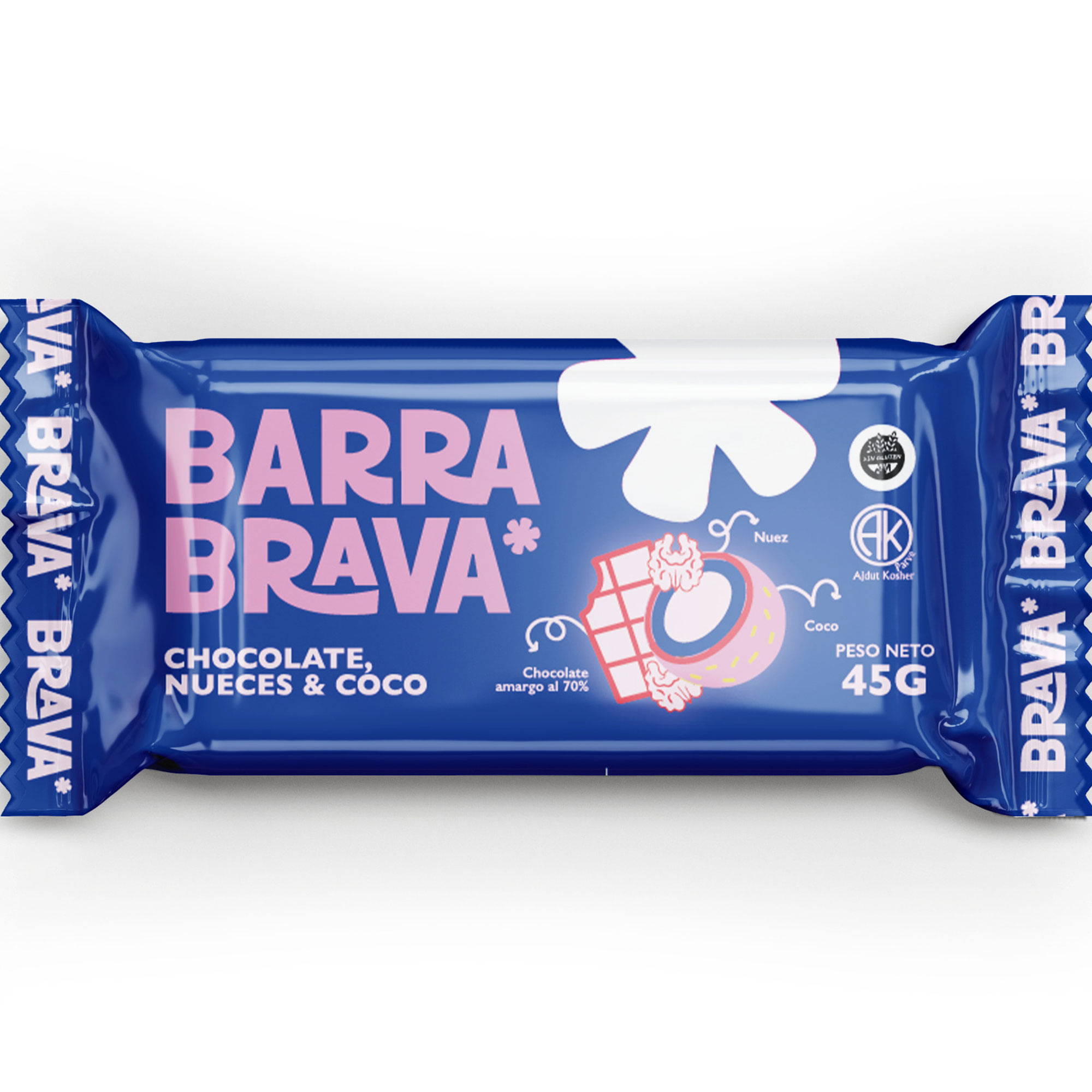 Barra de cereales Brava chocolate nueces y coco 45 grs