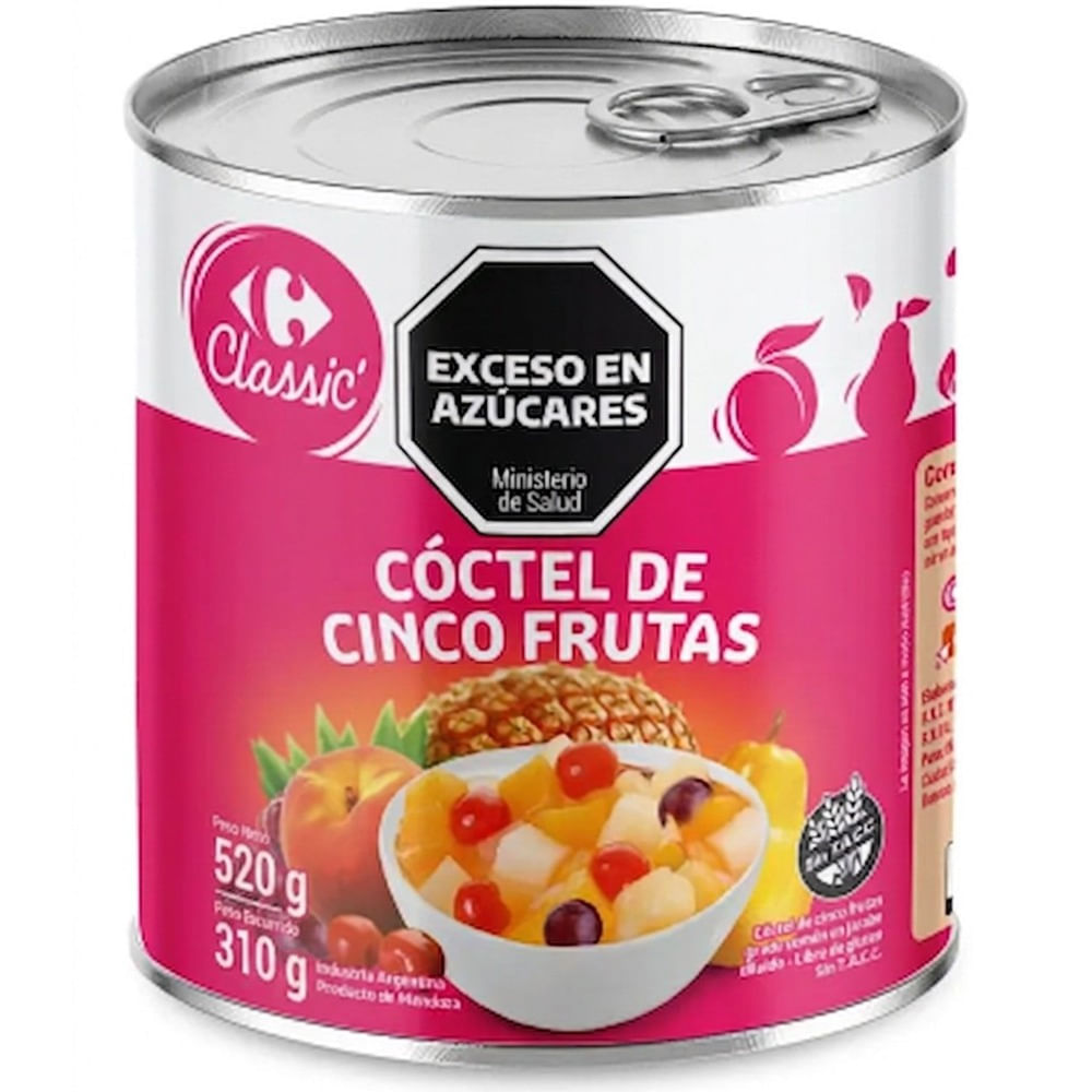Coctel 5 frutas Carrefour Classic 520 grs