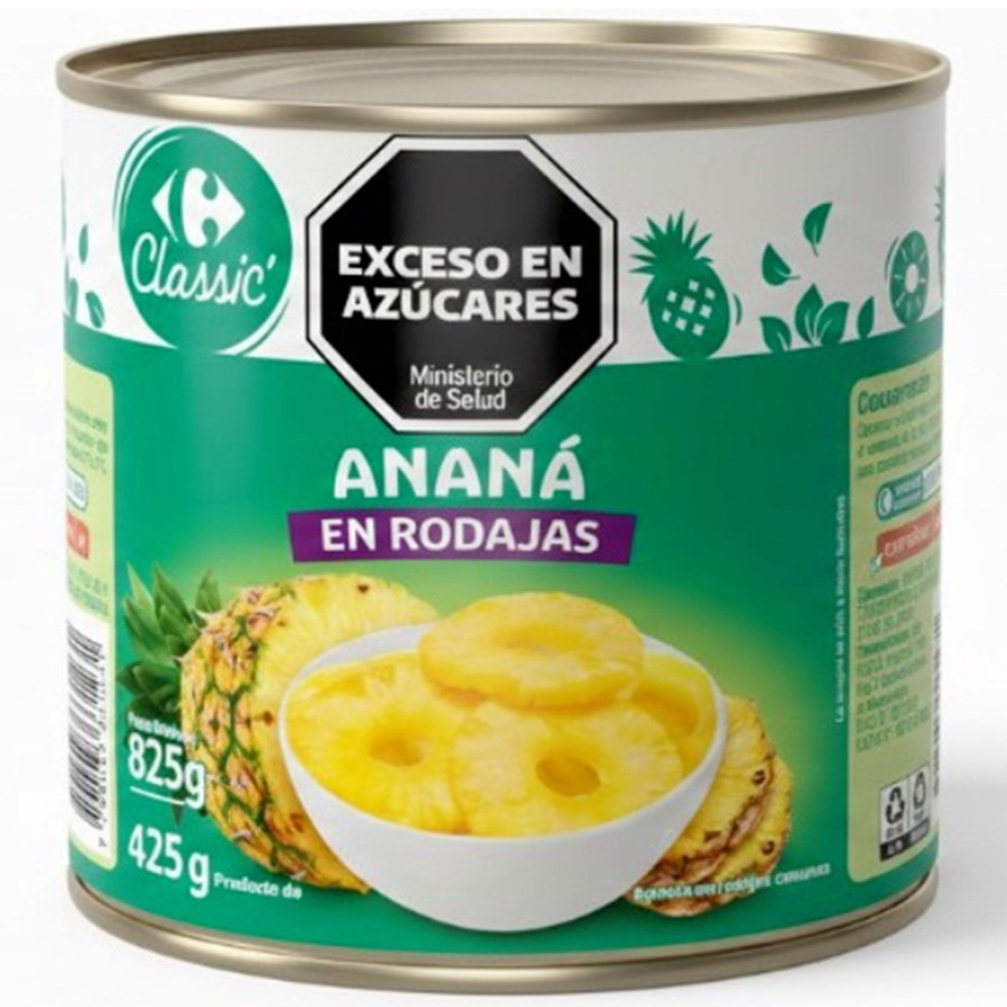 Ananá en rodajas Carrefour Classic 825 grs