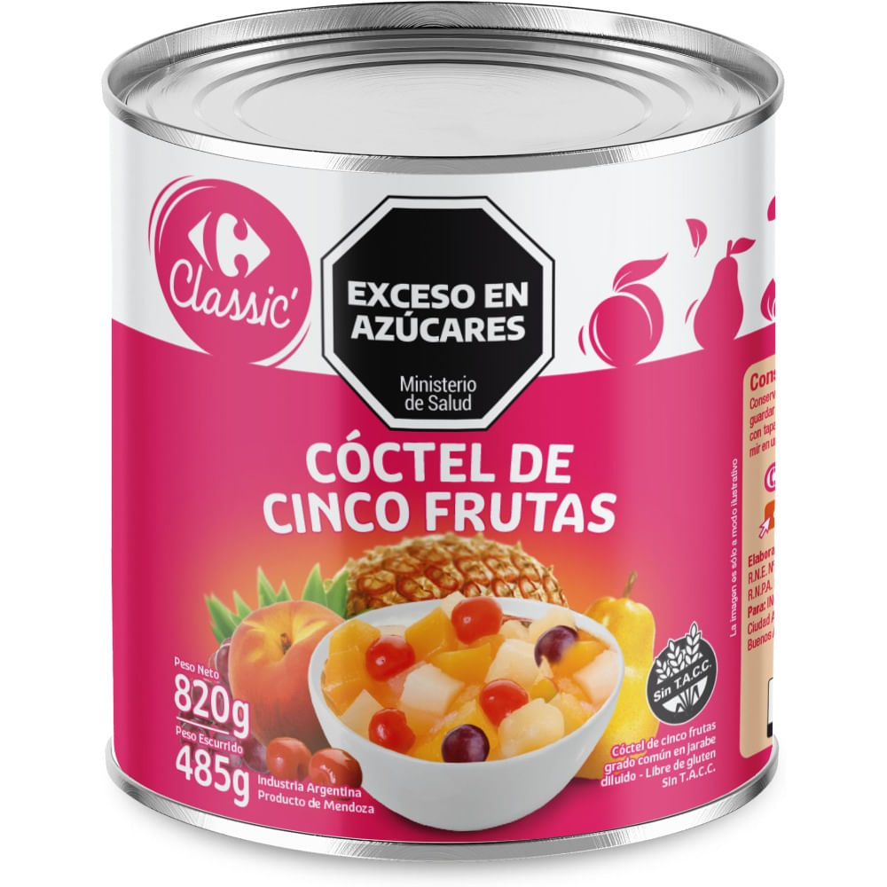 Coctel cinco frutas Carrefour Classic 820 g