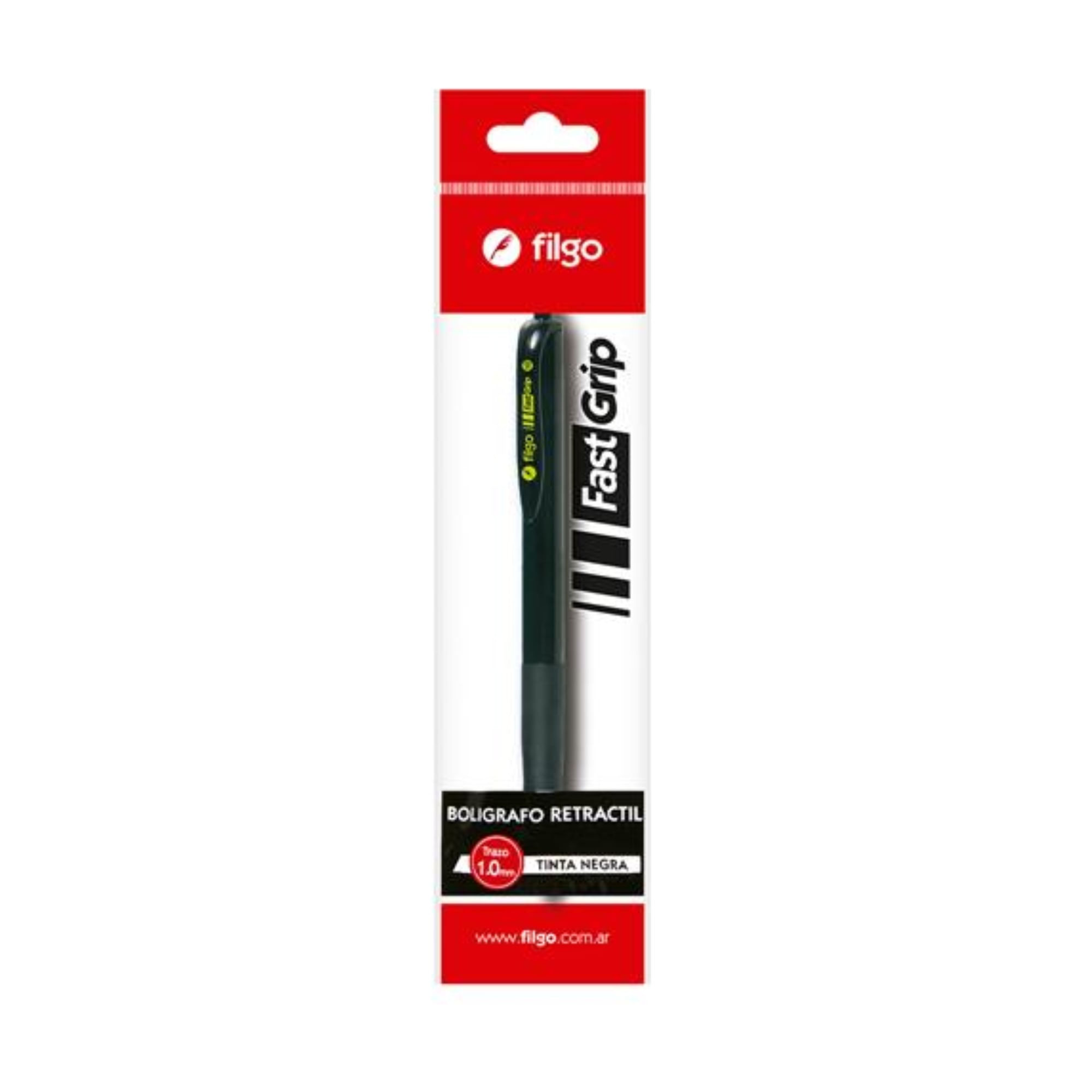 Bolígrafo retráctil Filgo real grip negro x 1 uni