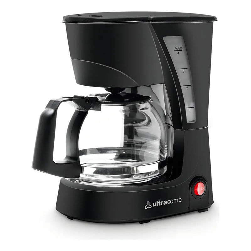 Cafetera AutomáTica Ultracomb Ca-2203 650 Ml Jarra De Vidrio Negro