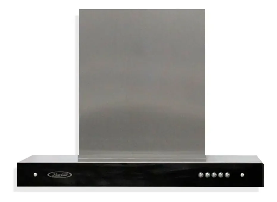 Campana Maraldi Slim Cristal 60 Cm Acero Negro Con Luz