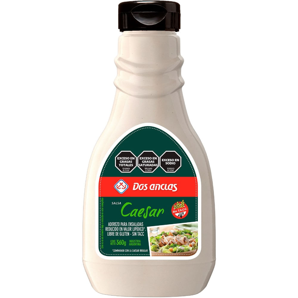Salsa caesar light sin tacc Dos Anclas botella 360 g