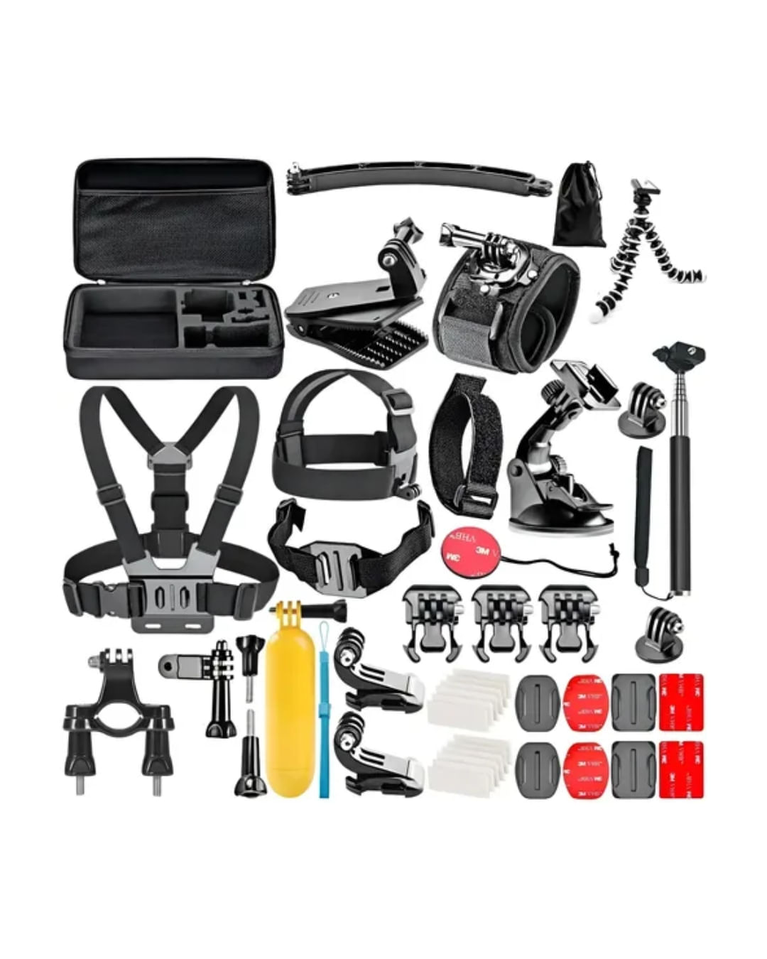 Kit 55 Accesorios Para Go Pro Moto Casco Bici Auto