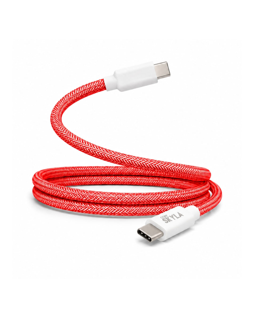 Cable Mallado C - C Carga RáPida 1m Color Rojo
