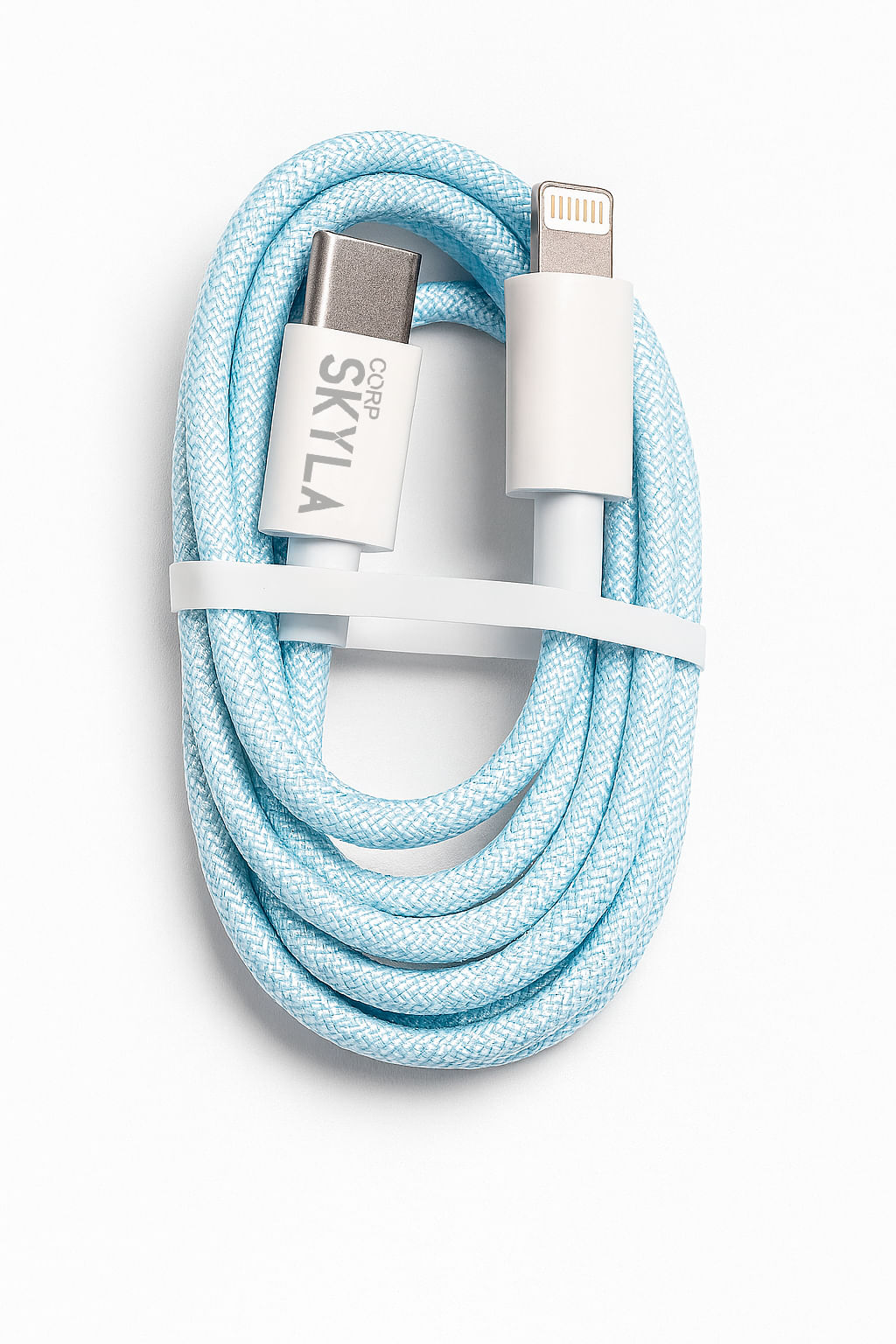 Cable Mallado Para Iphone C - Lightning Carga RáPida 1m Color Azul
