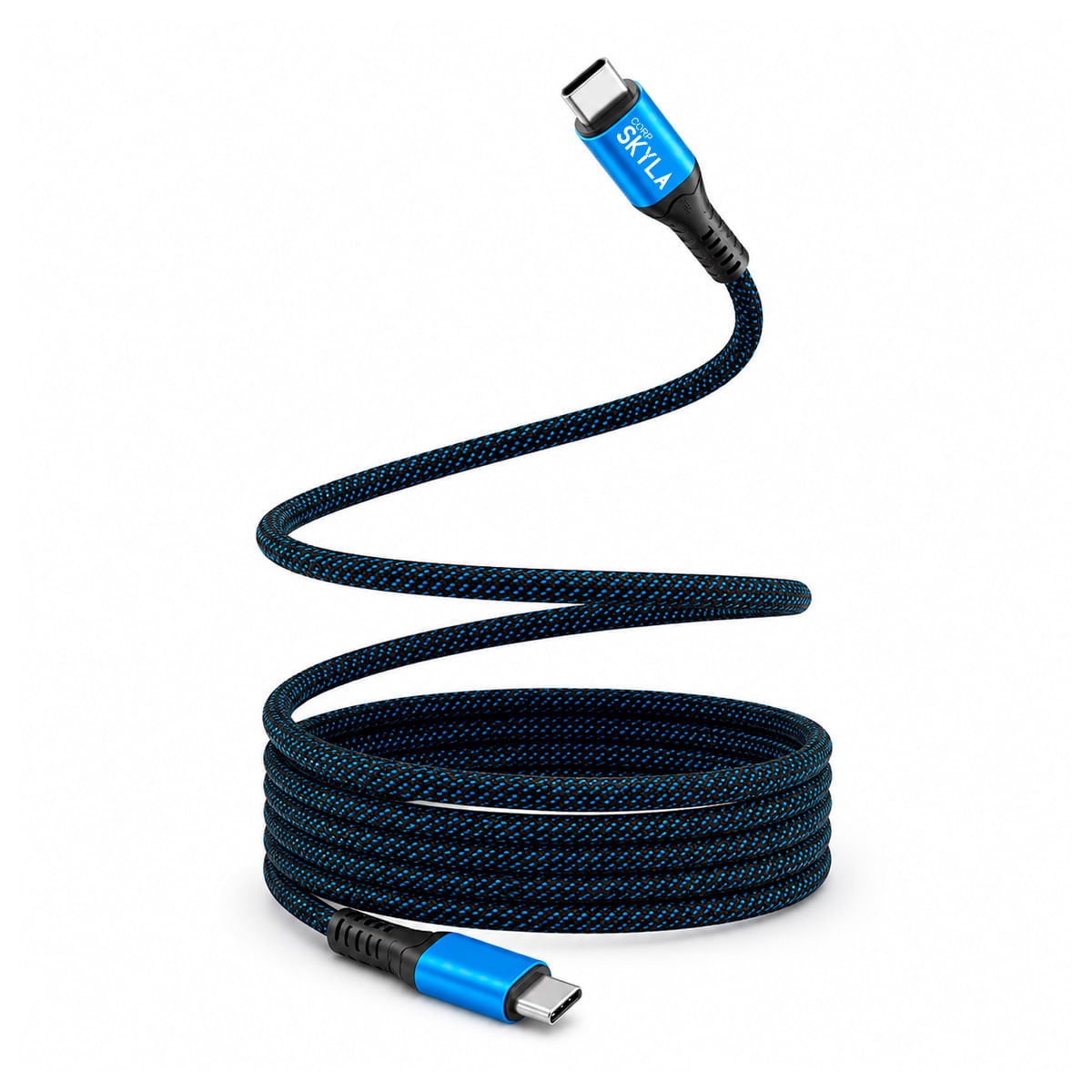 Cable De Carga Usb-C Mallado Color Azul 60w 1m - Corp Skyla
