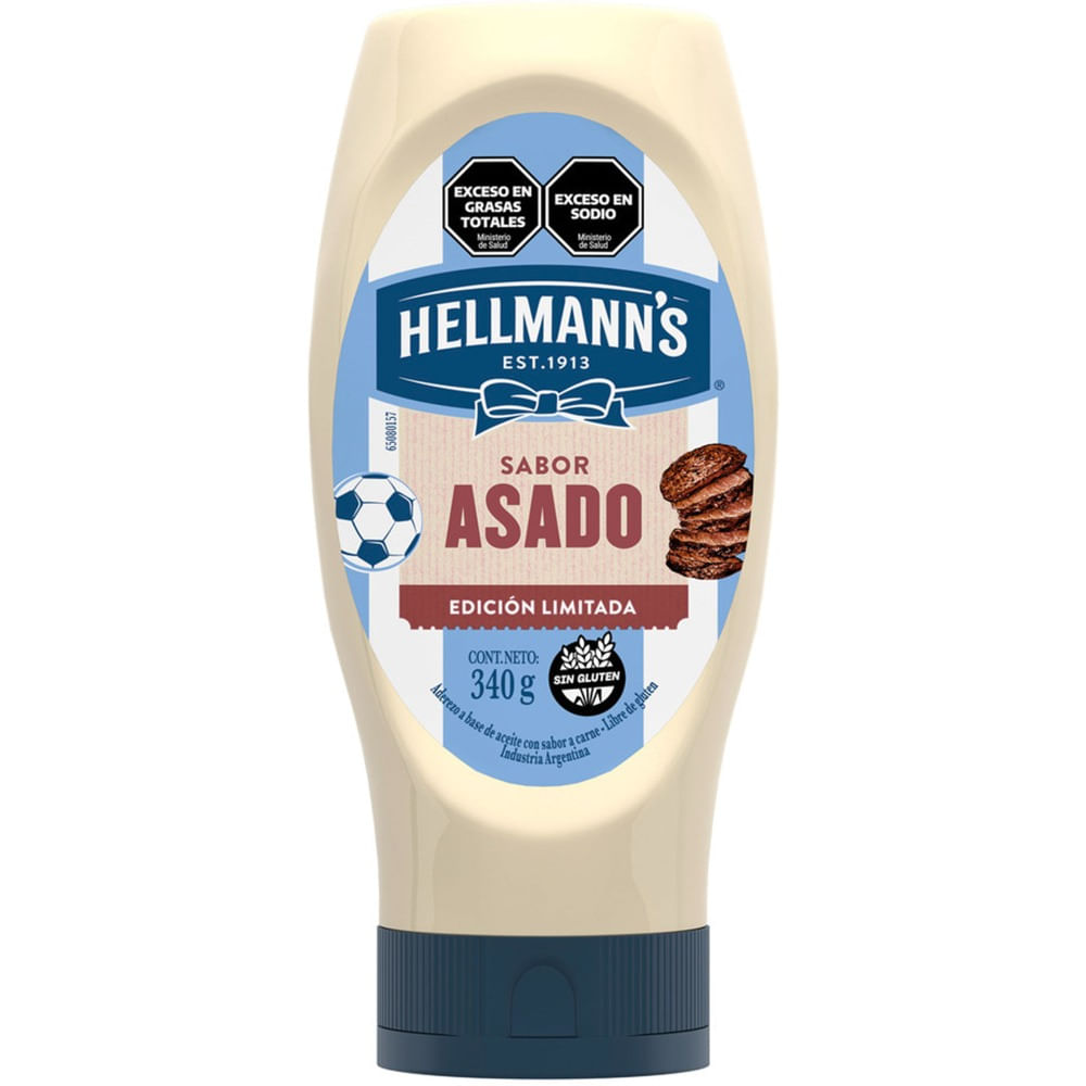 Aderezo sabor asado Hellmanns sqz 340 grs
