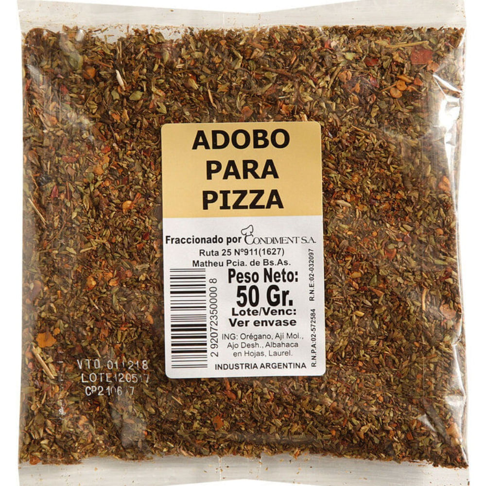Adobo para pizza 50 g.