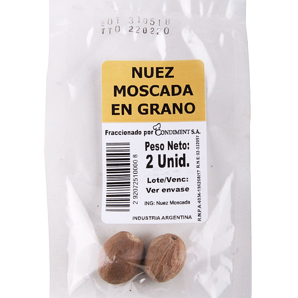 Nuez moscada en grano 2 u.