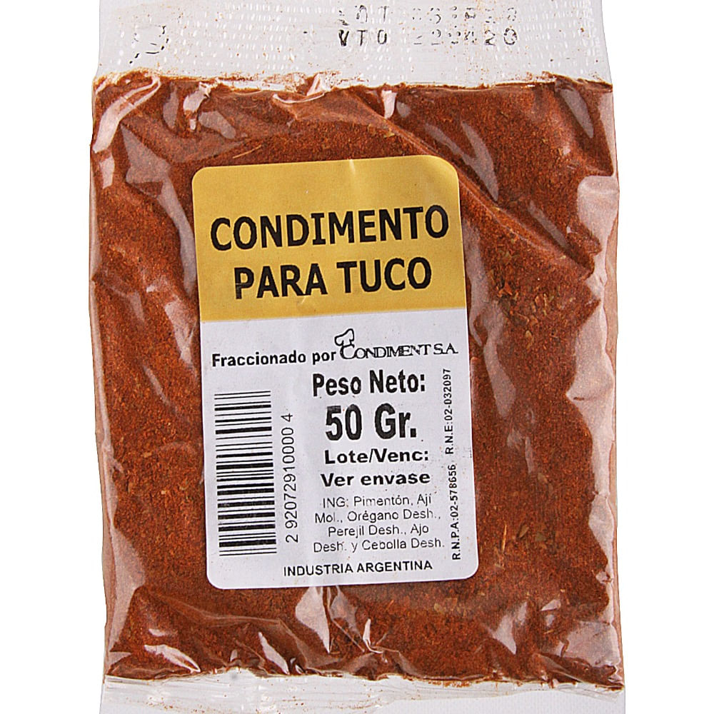 Especias para tuco 50 g.