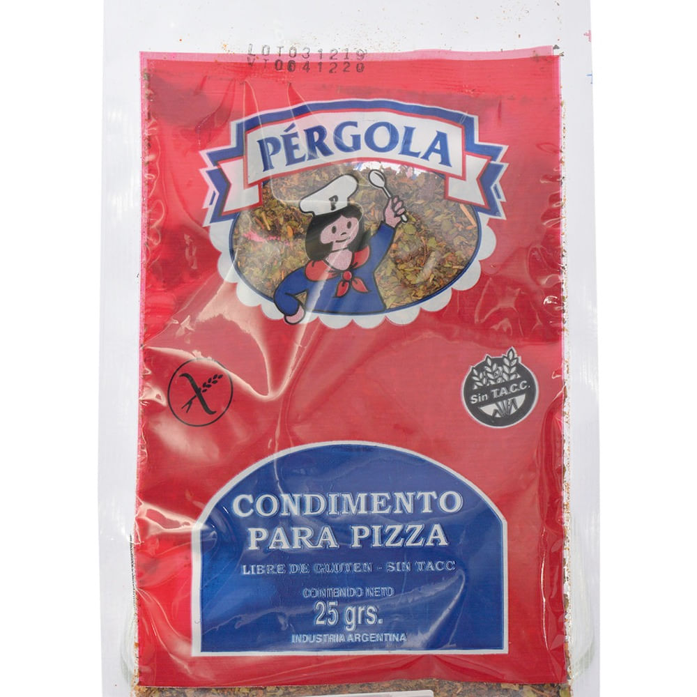Condimento para pizza Pergola 25 g. sin TACC