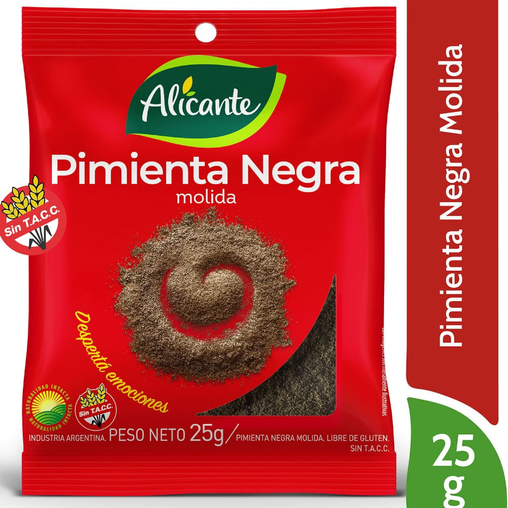 Pimienta Negra Alicante Molida Sin Tacc 25gr