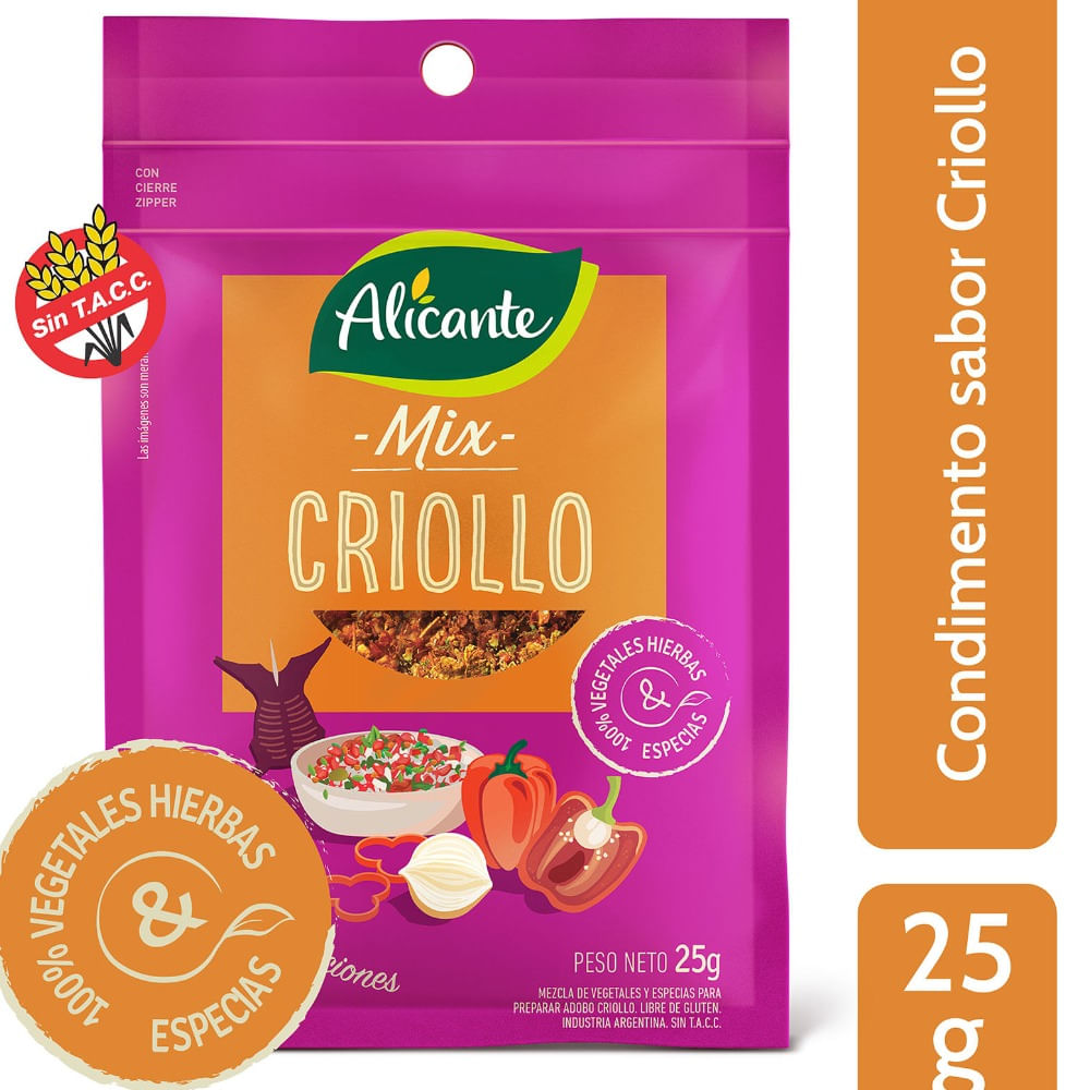 Mix especias Alicante criollo sobre 25 g.